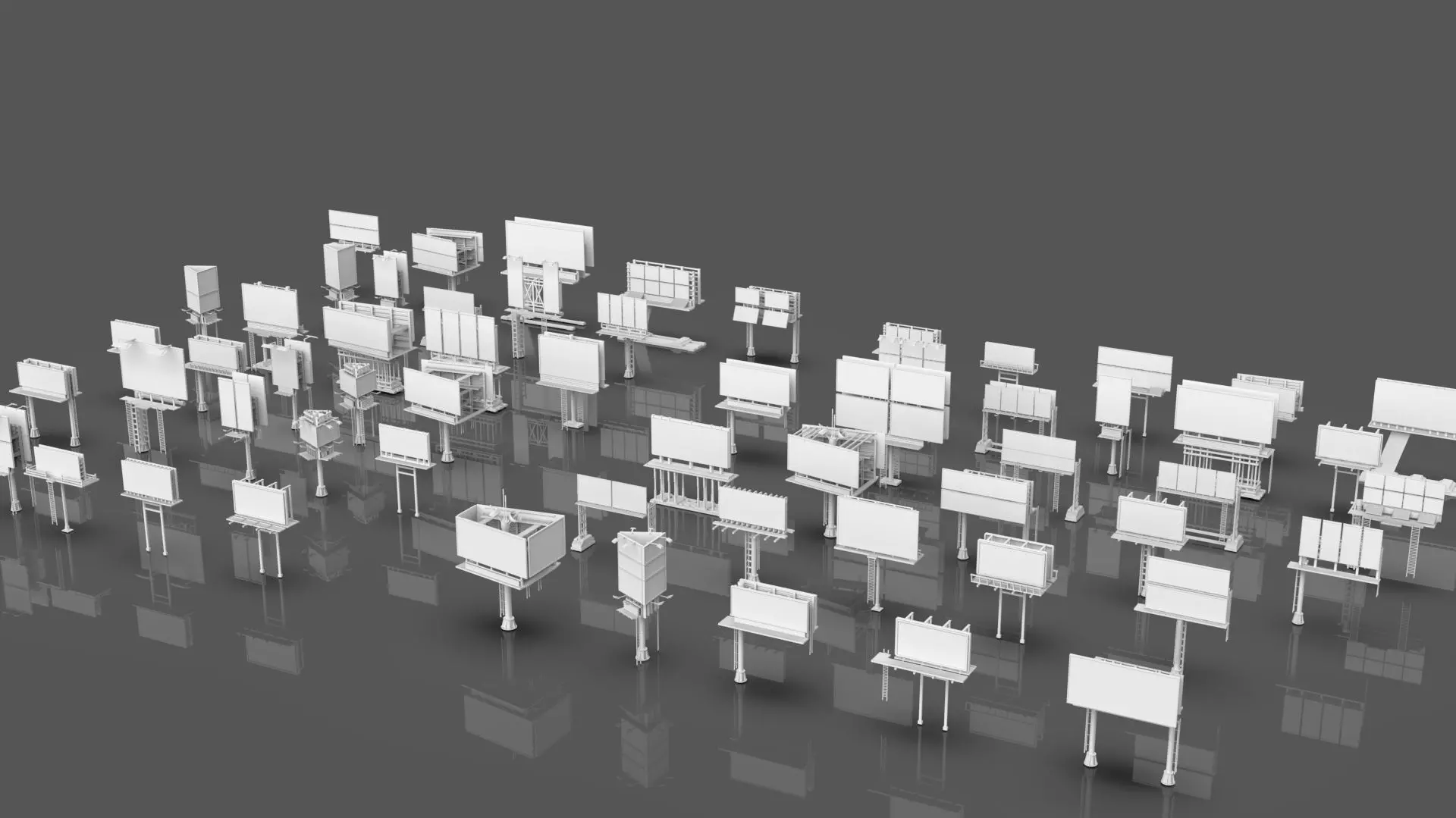 Buildings -Billboards -Turrets-465 Assets Combo Pack -Untextured Low-poly 3D model_7