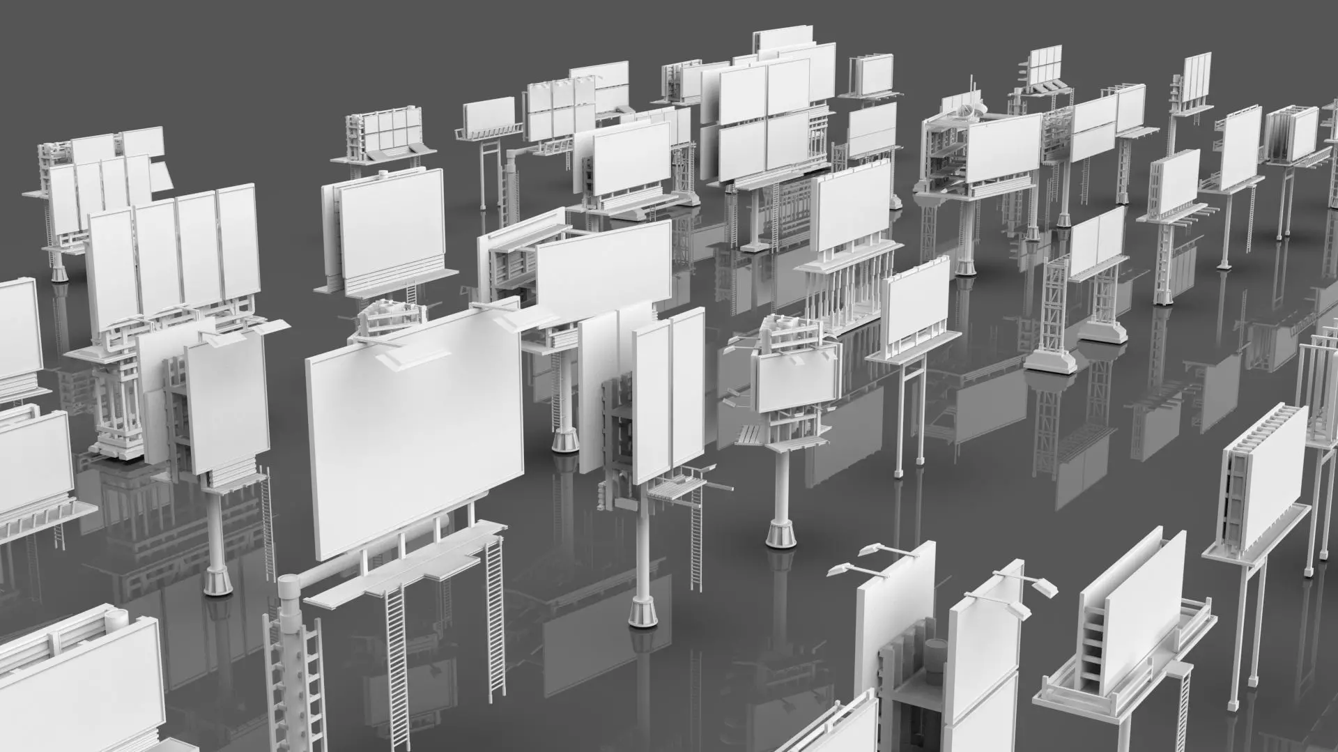 Buildings -Billboards -Turrets-465 Assets Combo Pack -Untextured Low-poly 3D model_6