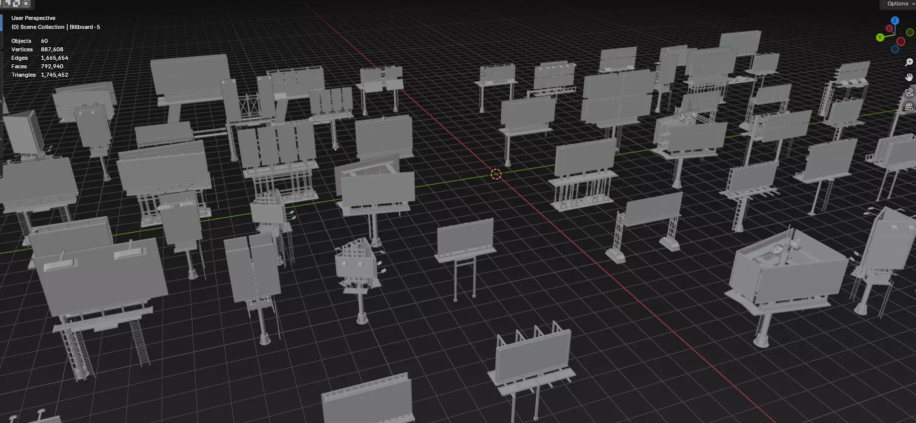 Buildings -Billboards -Turrets-465 Assets Combo Pack -Untextured Low-poly 3D model_30