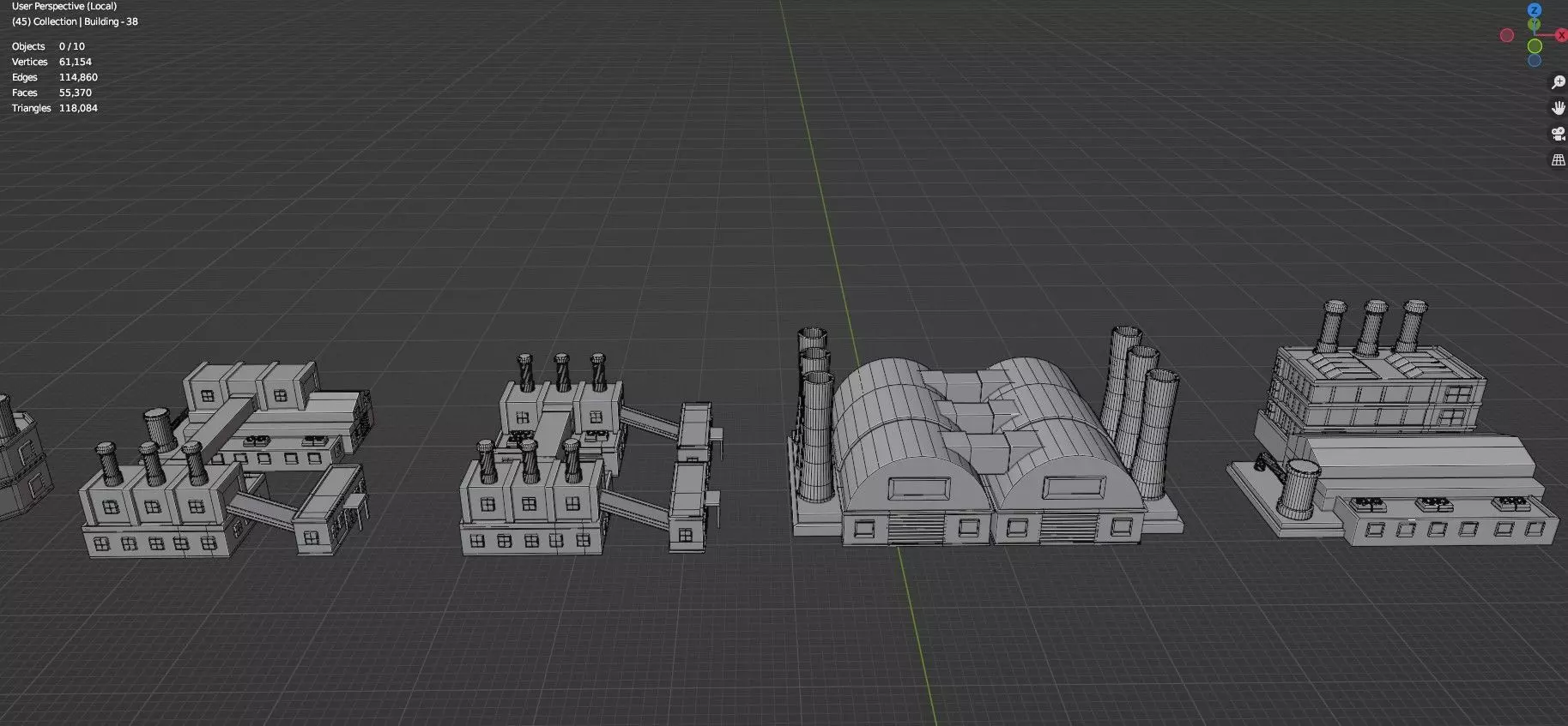 Buildings -Billboards -Turrets-465 Assets Combo Pack -Untextured Low-poly 3D model_44