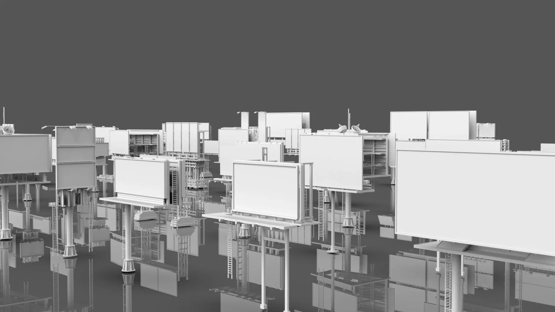Buildings -Billboards -Turrets-465 Assets Combo Pack -Untextured Low-poly 3D model_10