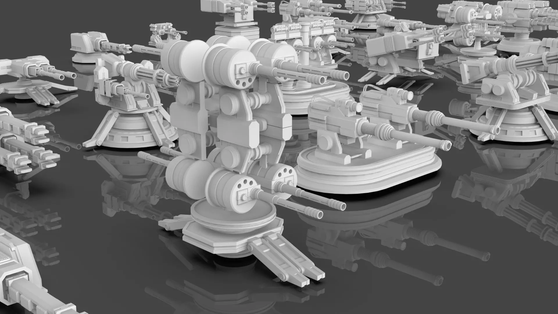 Buildings -Billboards -Turrets-465 Assets Combo Pack -Untextured Low-poly 3D model_21