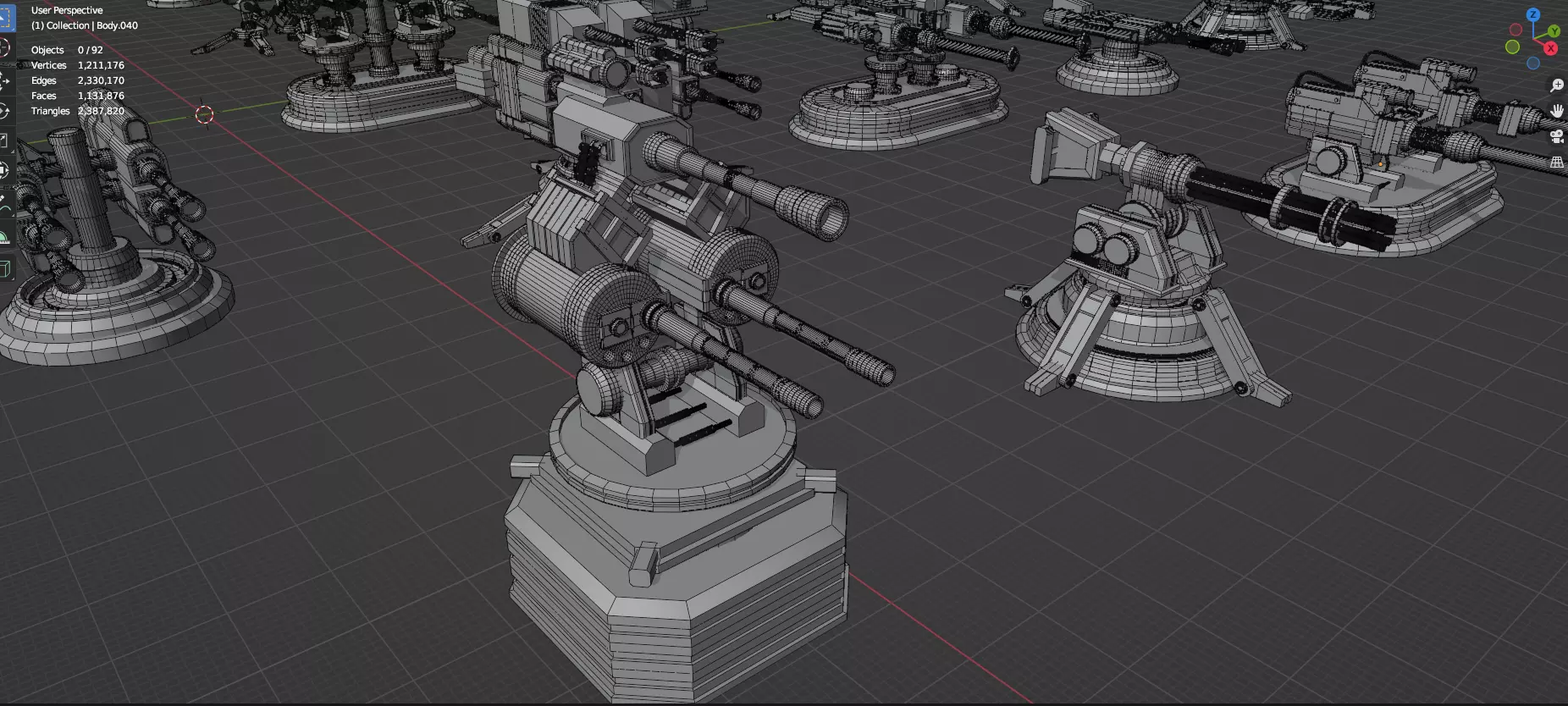 Buildings -Billboards -Turrets-465 Assets Combo Pack -Untextured Low-poly 3D model_85