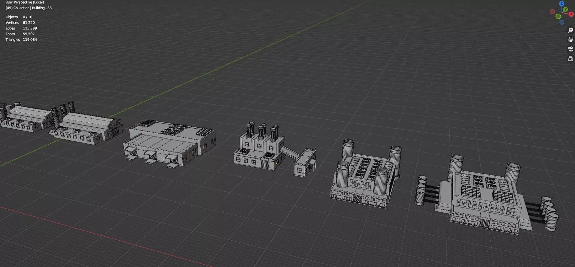 Buildings -Billboards -Turrets-465 Assets Combo Pack -Untextured Low-poly 3D model_33