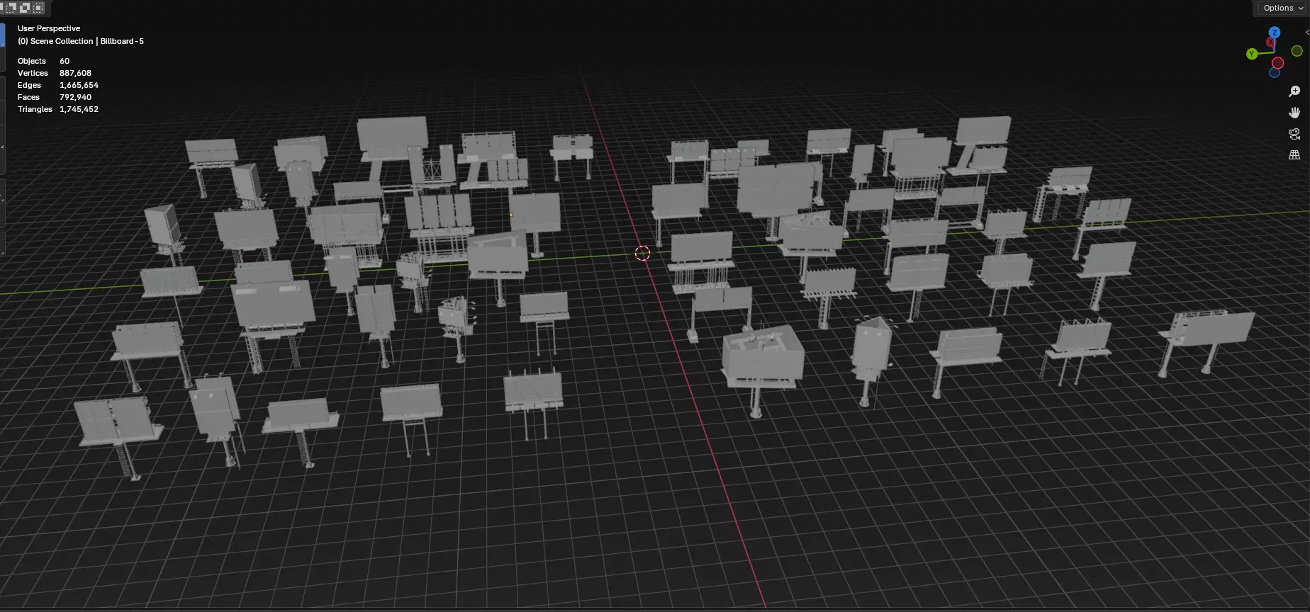 Buildings -Billboards -Turrets-465 Assets Combo Pack -Untextured Low-poly 3D model_52