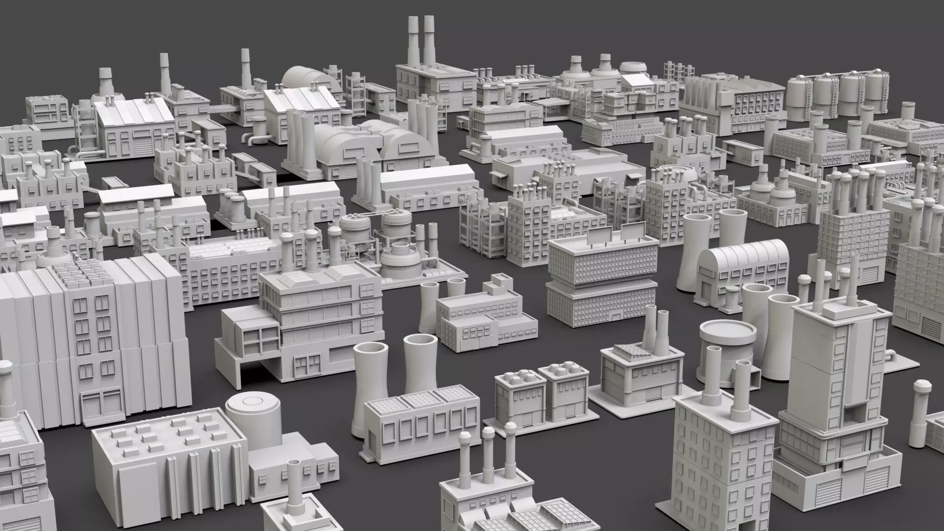 Buildings -Billboards -Turrets-465 Assets Combo Pack -Untextured Low-poly 3D model_15