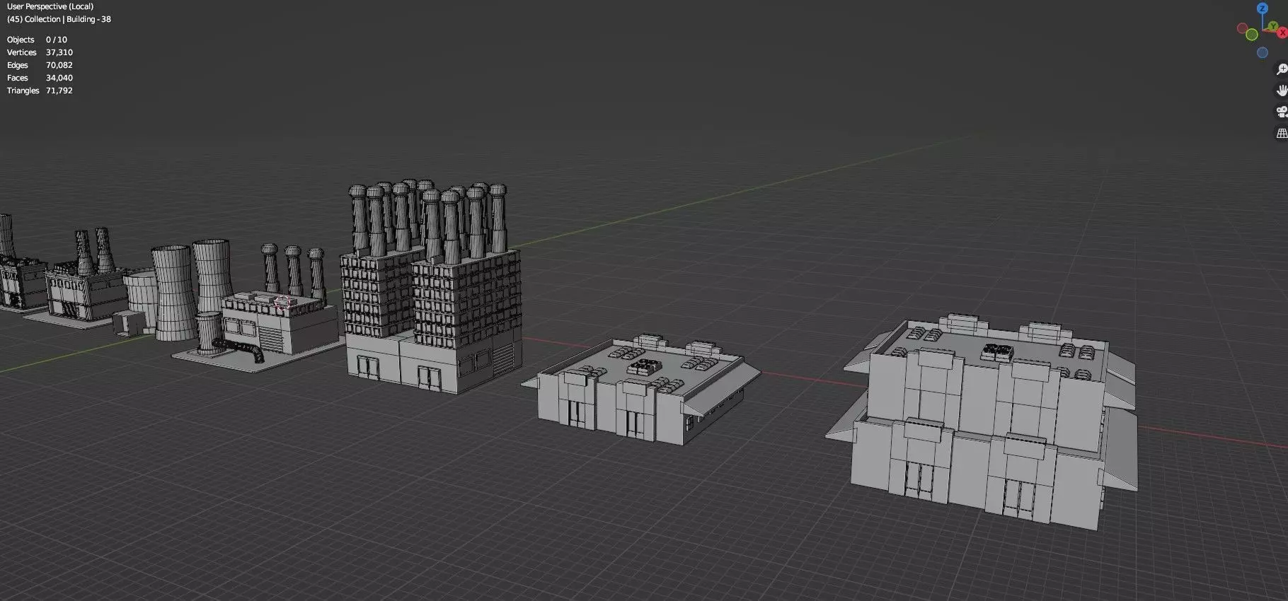 Buildings -Billboards -Turrets-465 Assets Combo Pack -Untextured Low-poly 3D model_49