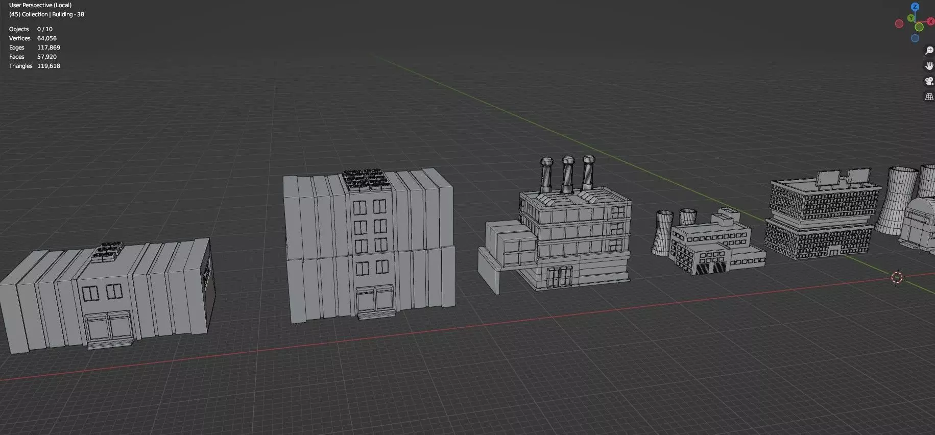 Buildings -Billboards -Turrets-465 Assets Combo Pack -Untextured Low-poly 3D model_32