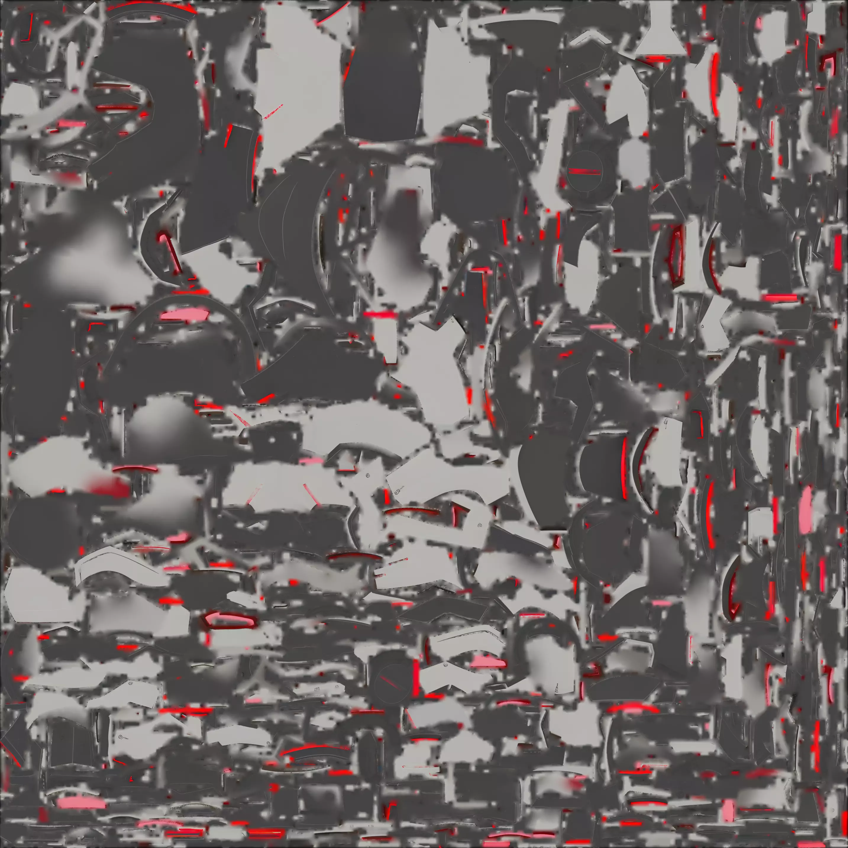 Crimson Cybernetic Assault Helmet 3D Model Elite War Gear 3D model_4