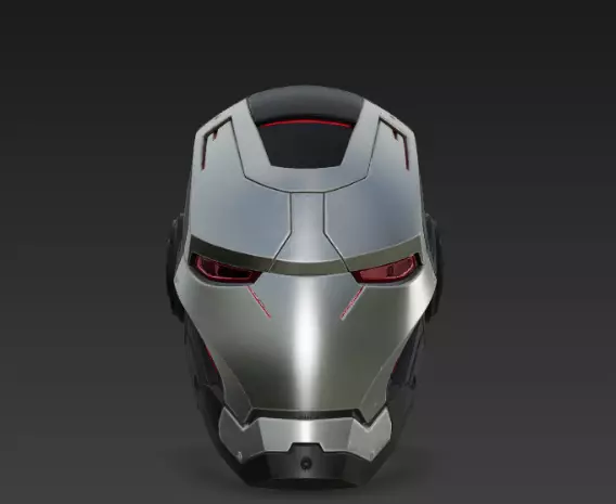 Crimson Cybernetic Assault Helmet 3D Model Elite War Gear 3D model_1