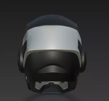 Crimson Cybernetic Assault Helmet 3D Model Elite War Gear 3D model_3