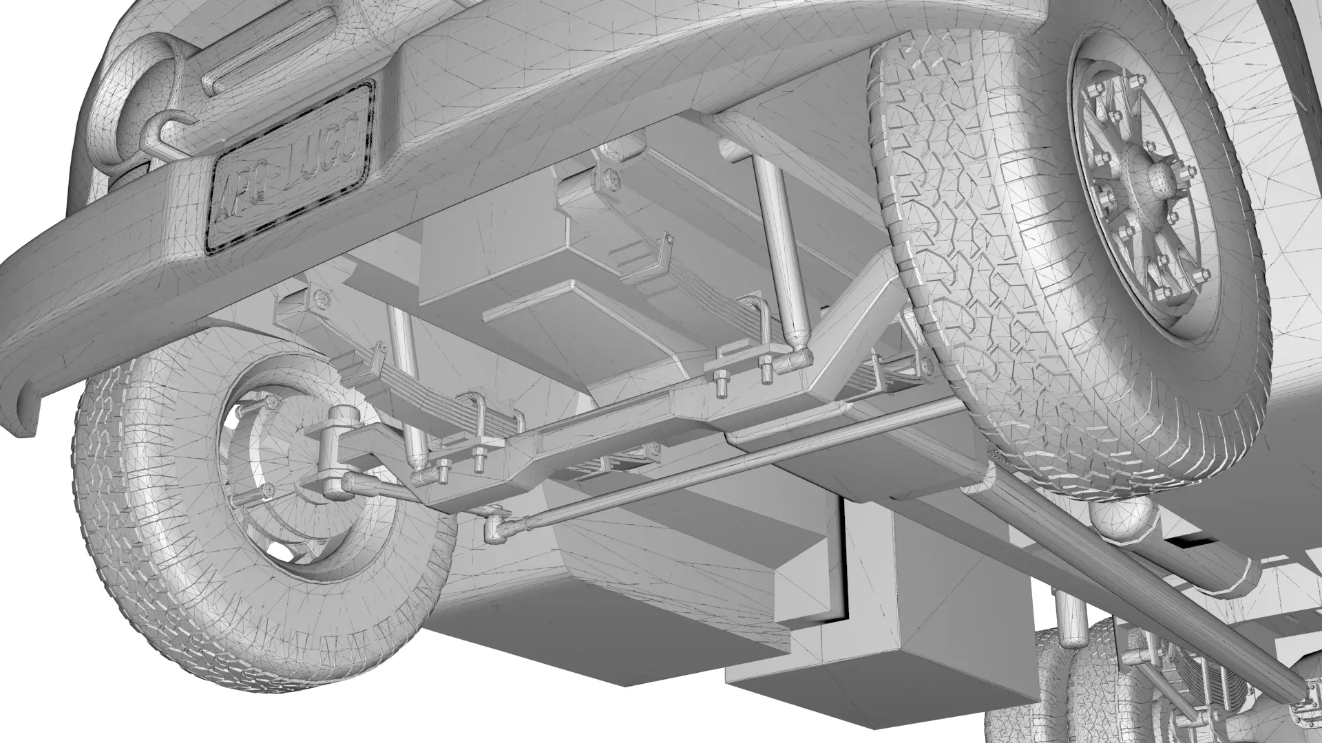 COE Semi Truck Single Axle plus box Trailer 3D model_36