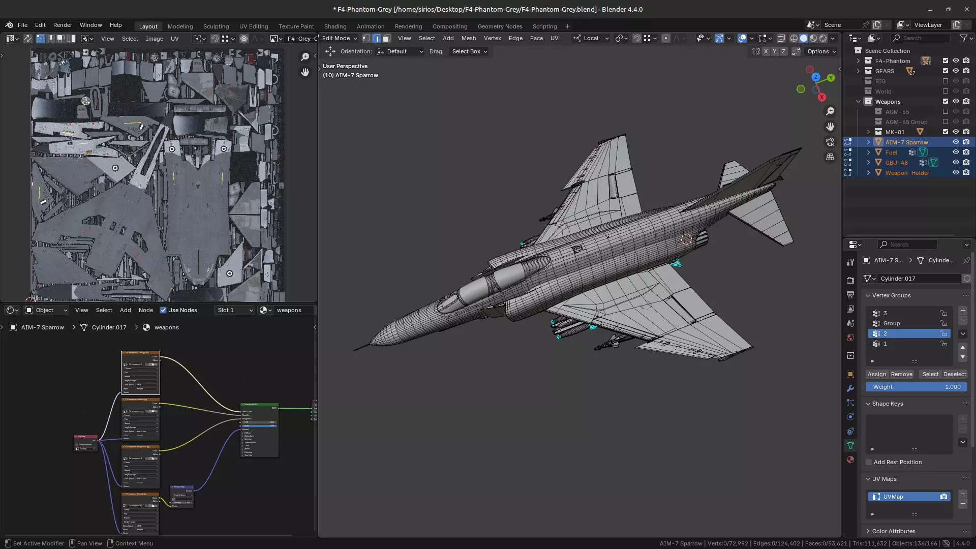 F4 Phantom 2  Grey-with Cockpit-Fully Rigged-High Resolution Low-poly 3D model_31