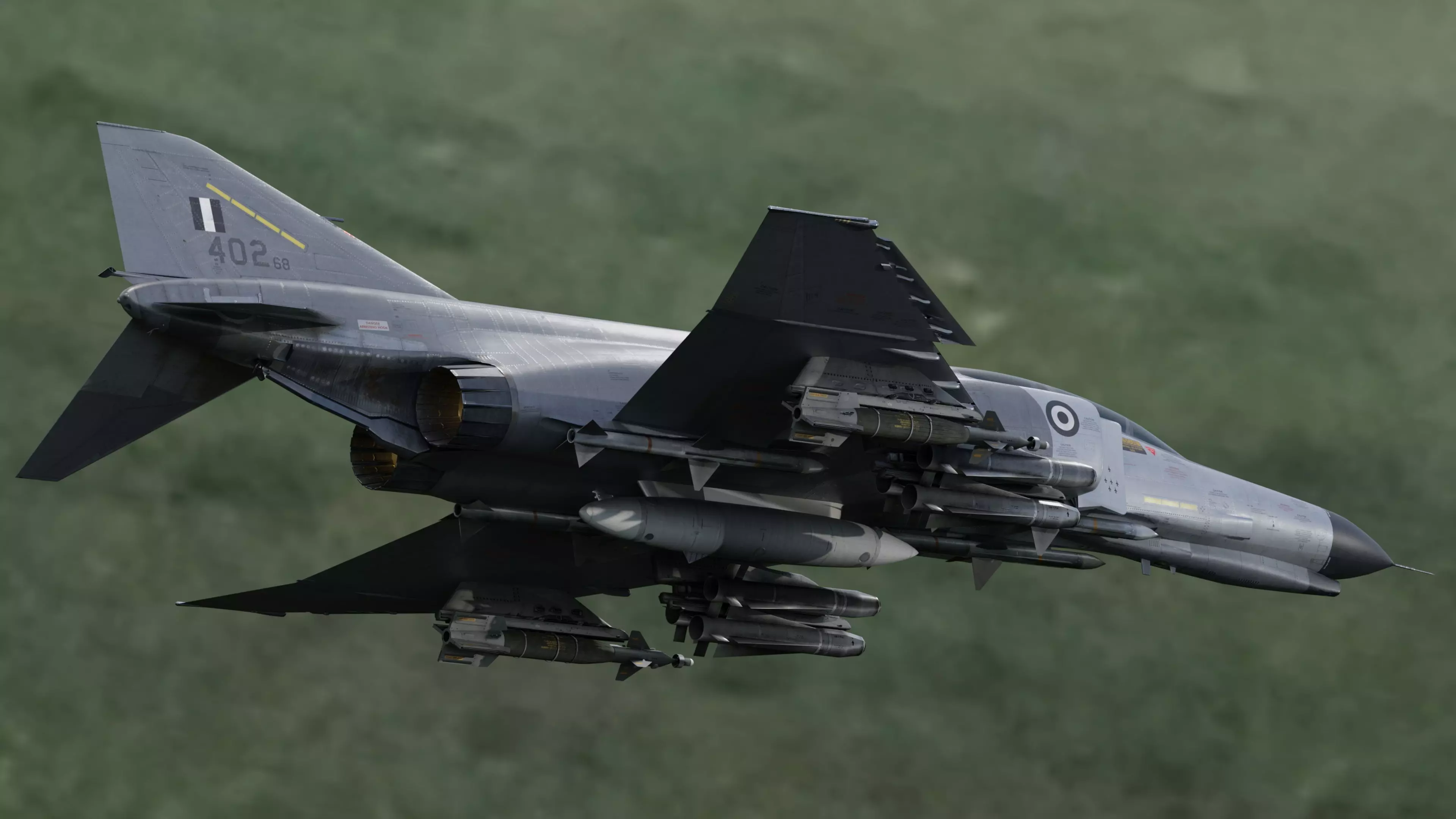 F4 Phantom 2  Grey-with Cockpit-Fully Rigged-High Resolution Low-poly 3D model_10