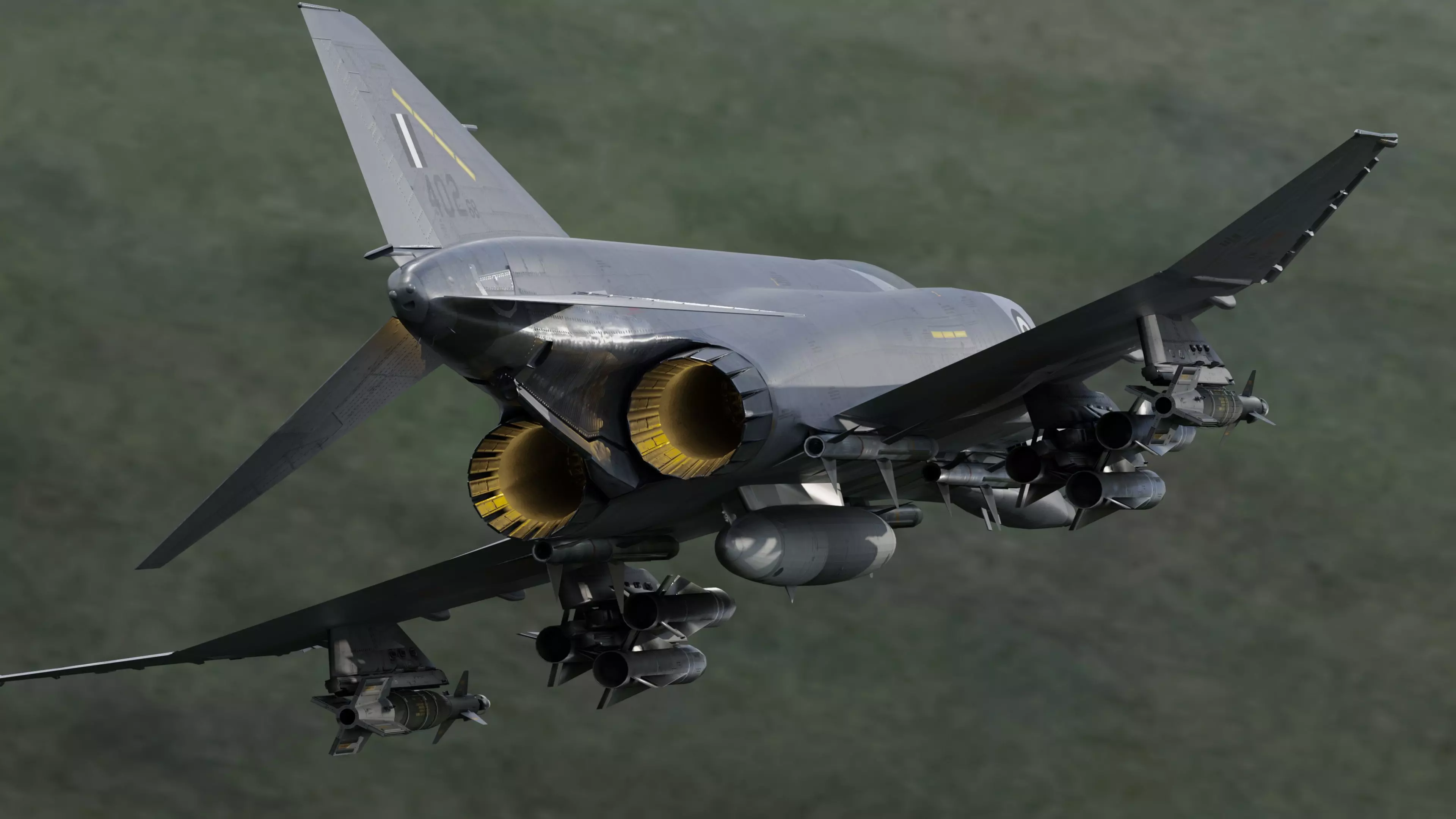 F4 Phantom 2  Grey-with Cockpit-Fully Rigged-High Resolution Low-poly 3D model_9