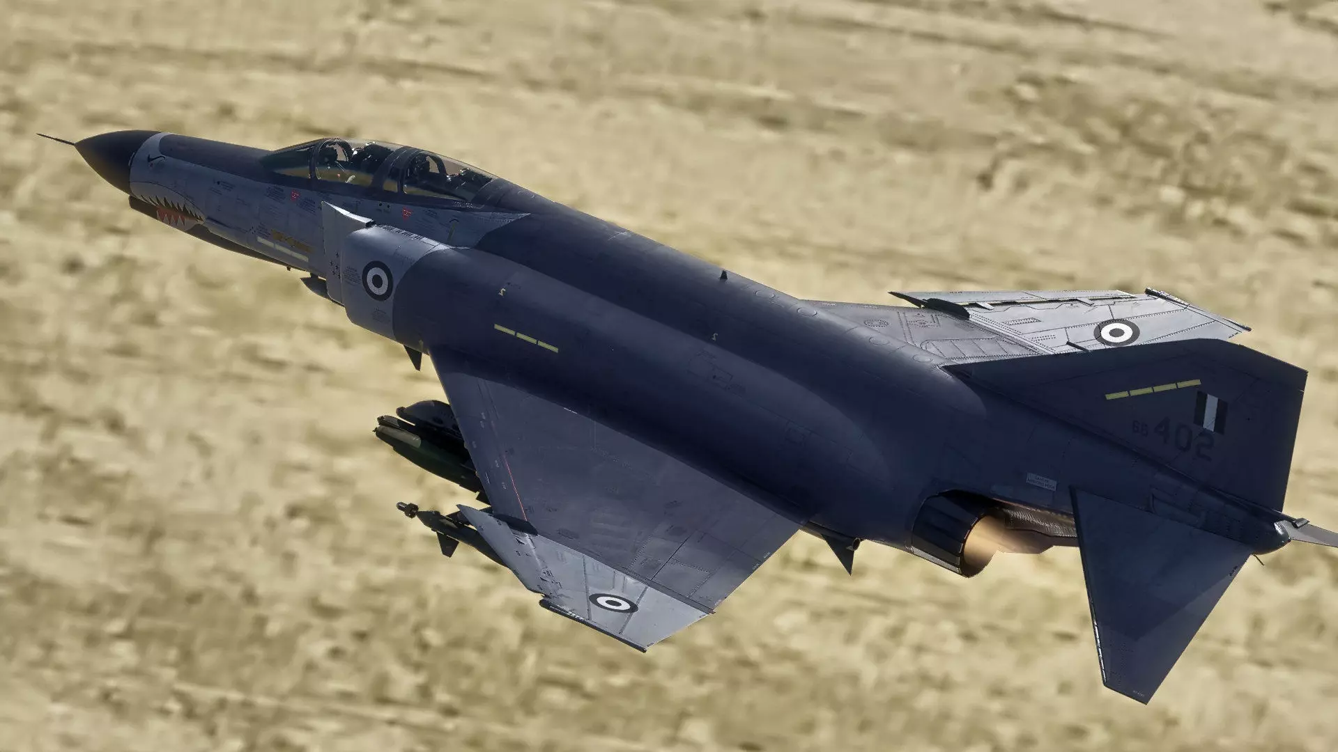 F4 Phantom 2 Grey-with Cockpit-Rigged-Changeable Decal Texts Low-poly 3D model