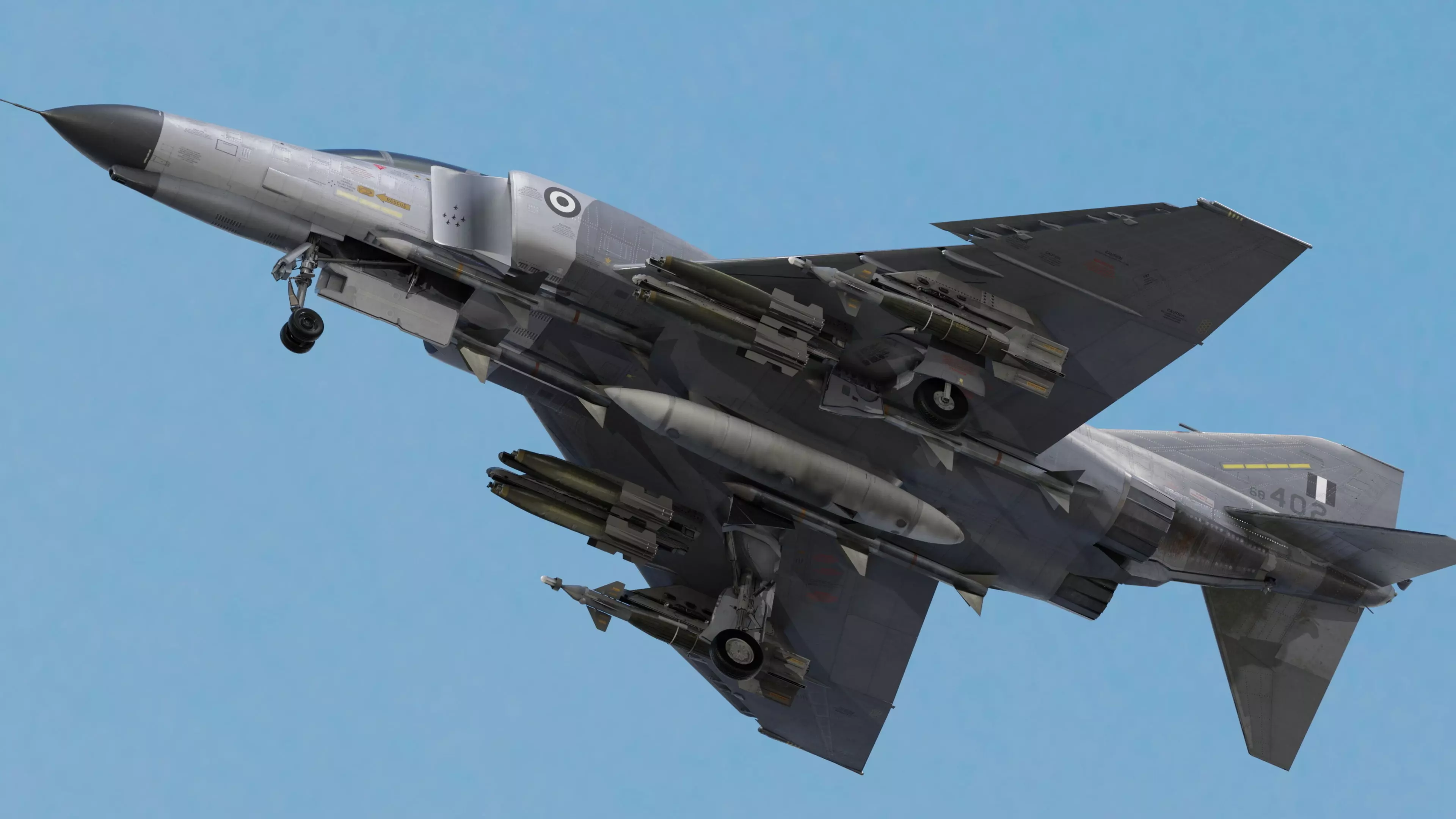 F4 Phantom 2  Grey-with Cockpit-Fully Rigged-High Resolution Low-poly 3D model_11