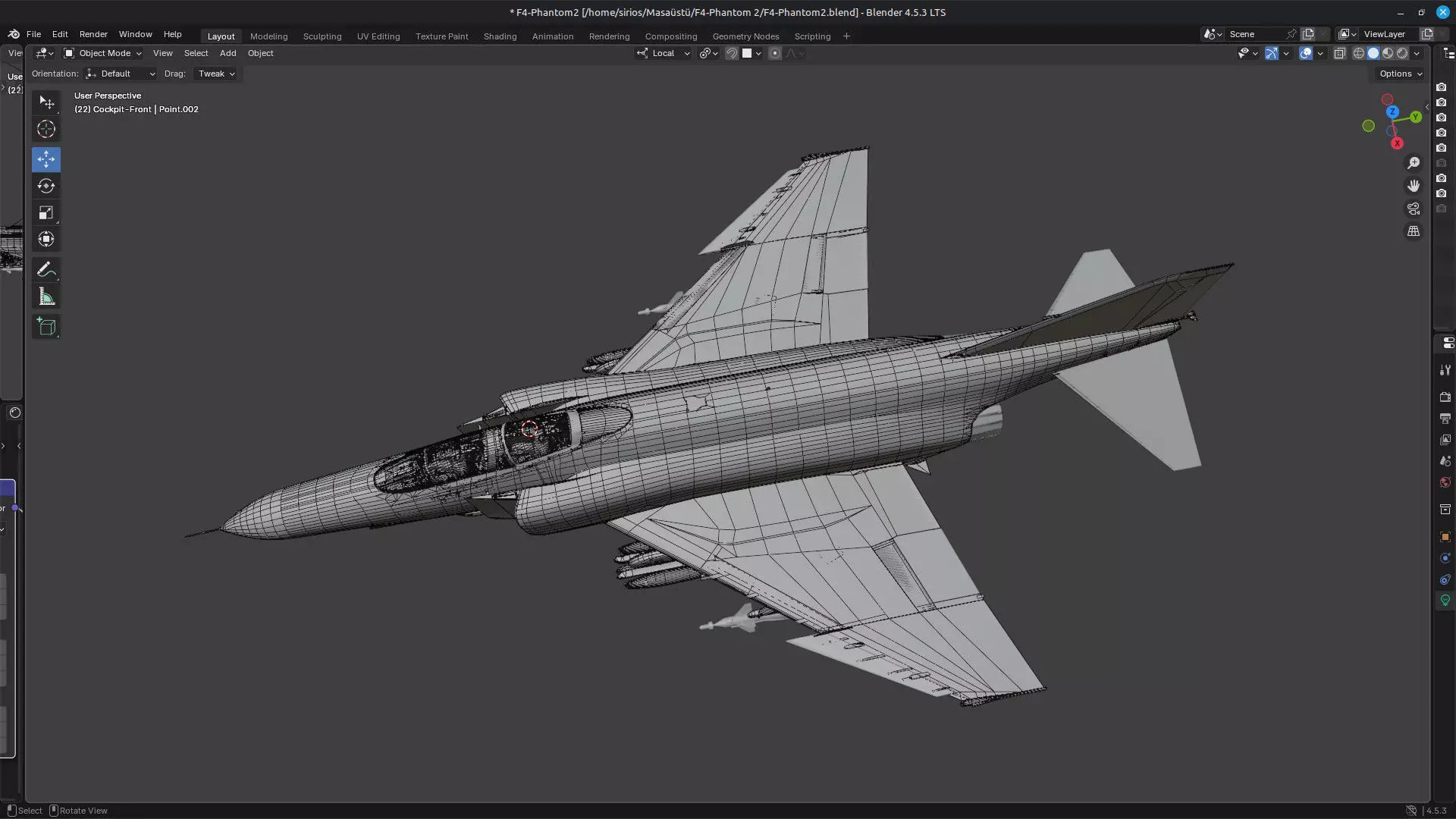 F4 Phantom 2  Grey-with Cockpit-Fully Rigged-High Resolution Low-poly 3D model_33
