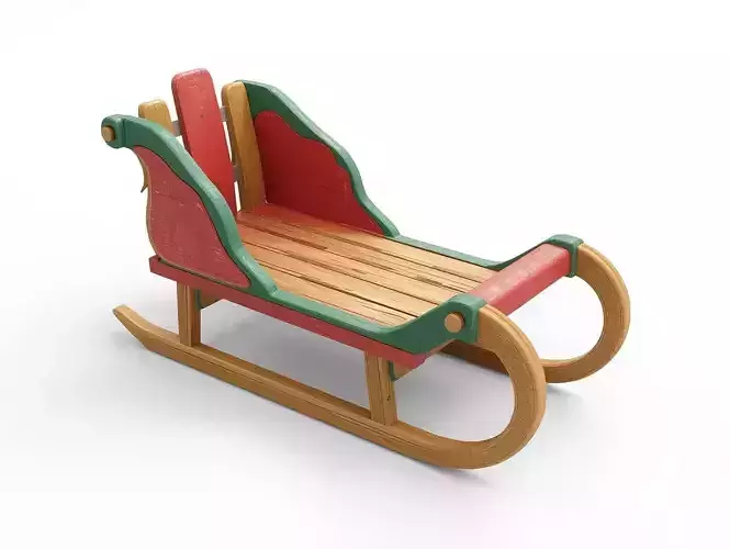 Wooden Christmas Sledge 3D Model Festive Winter Prop Low-poly 3D model Wooden Christmas Sledge 3D Model Festive Winter Prop Low-poly 3D model