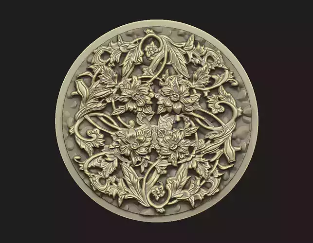 ivy decor floral ornate cnc  laser leave motif home wall  relief