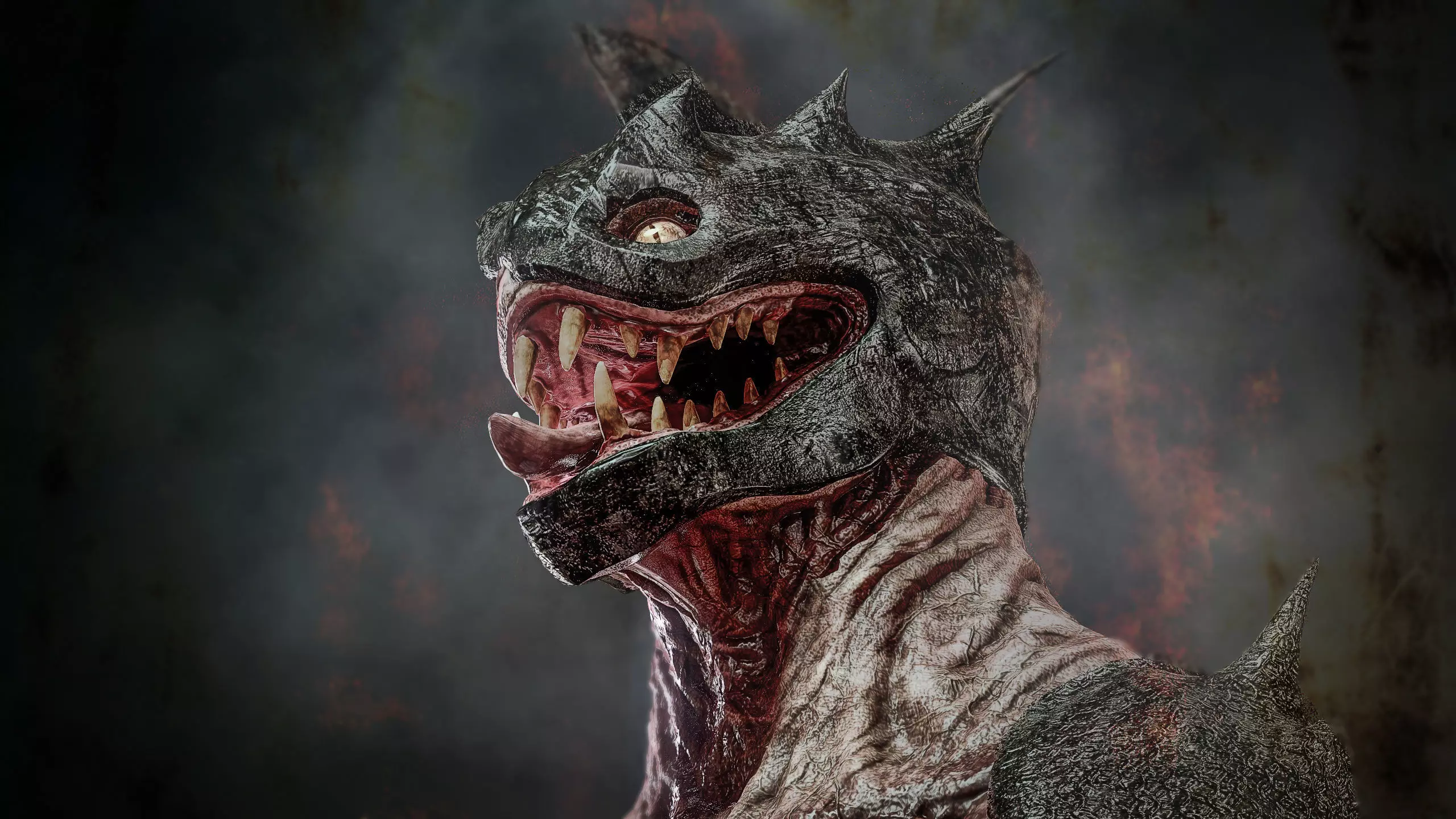 Reptile Bust Sketch 3D model_5