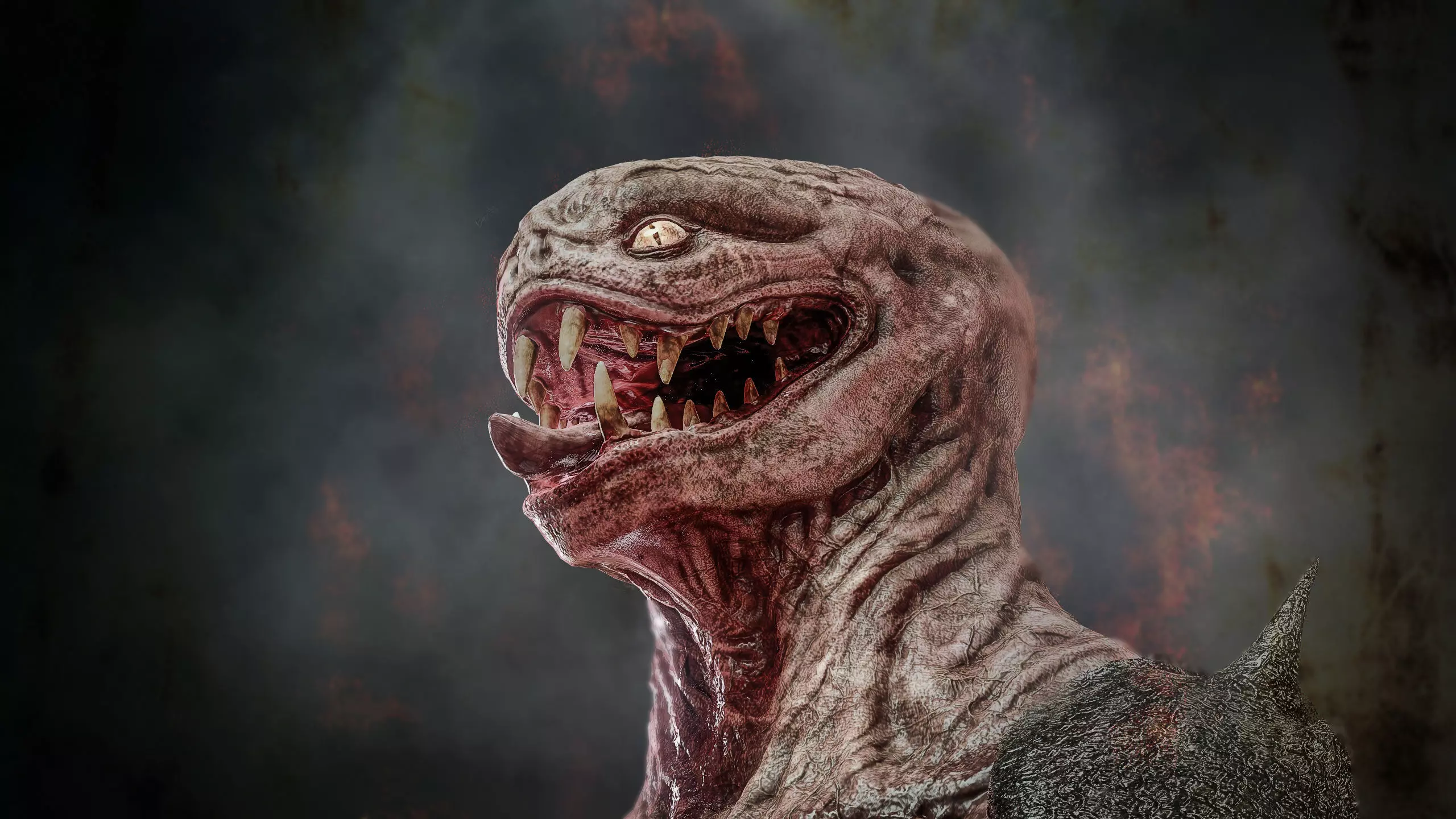 Reptile Bust Sketch 3D model_4