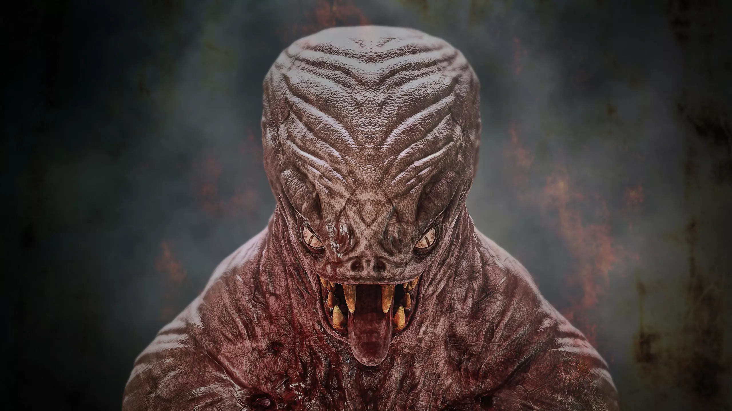 Reptile Bust Sketch 3D model_7