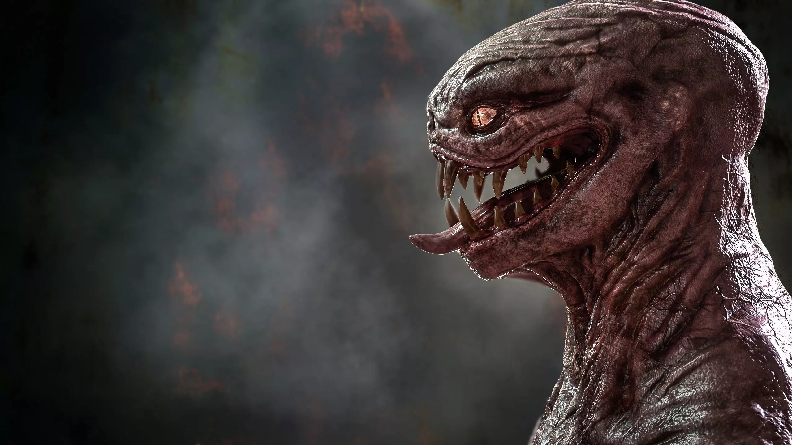 Reptile Bust Sketch 3D model_1