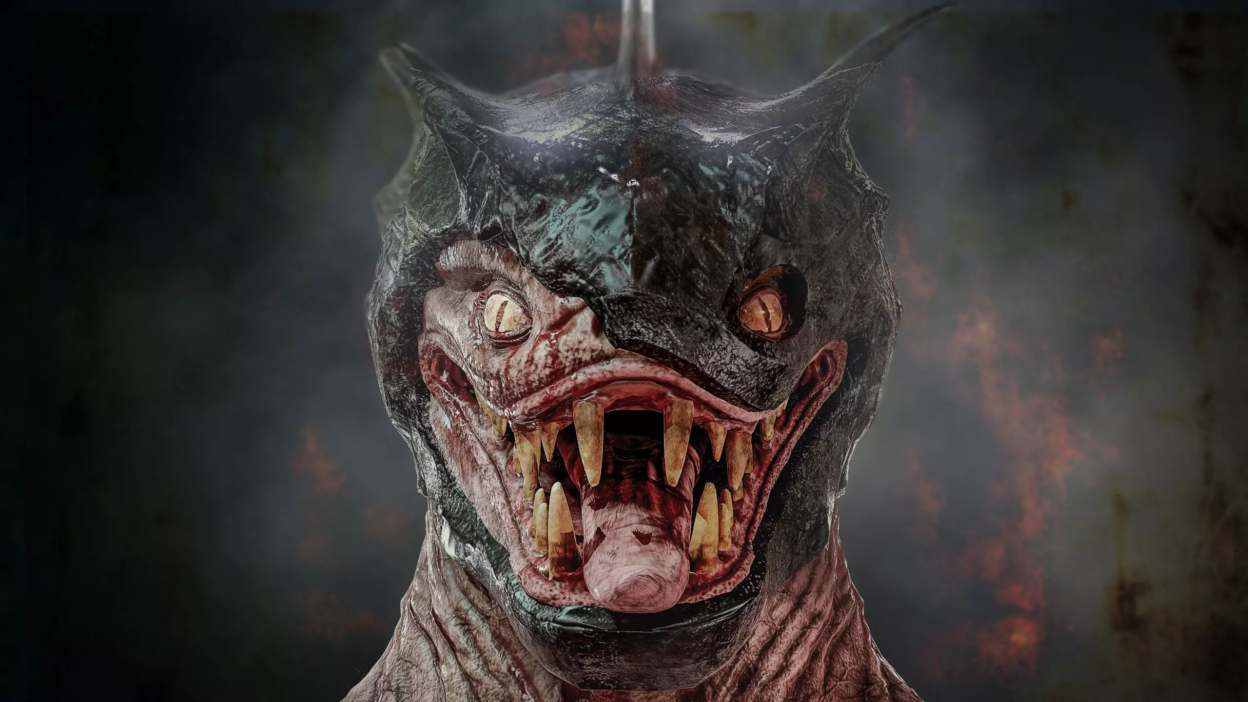 Reptile Bust Sketch 3D model_6