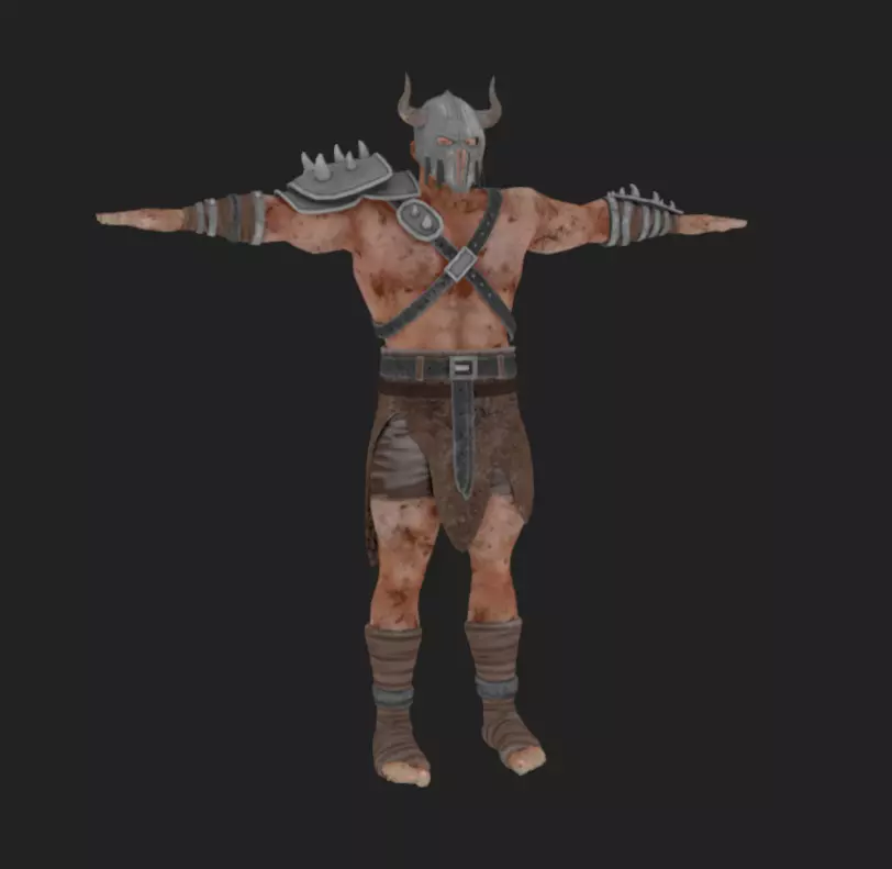 Barbarian 07 - Read the Description Low-poly 3D model_9