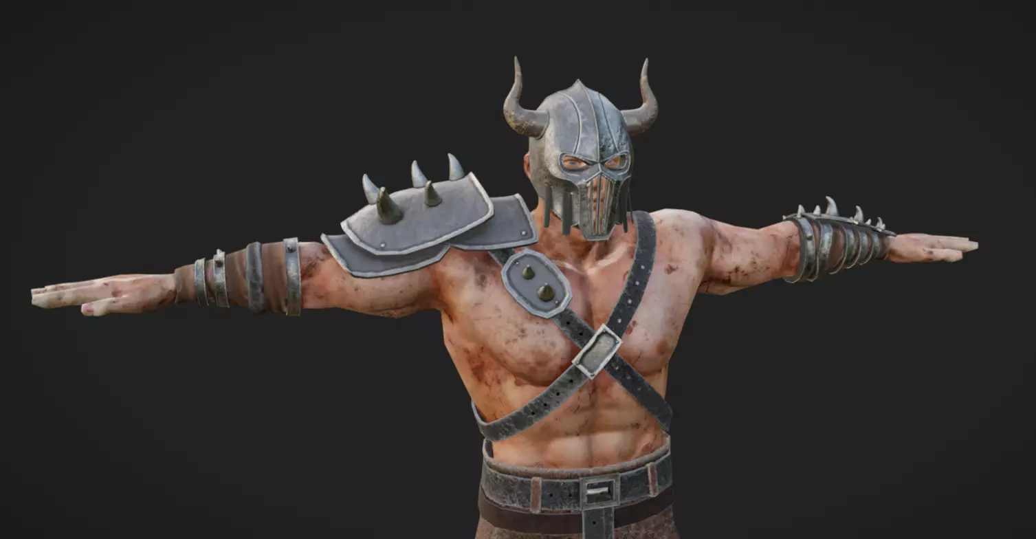 Barbarian 07 - Read the Description Low-poly 3D model_7