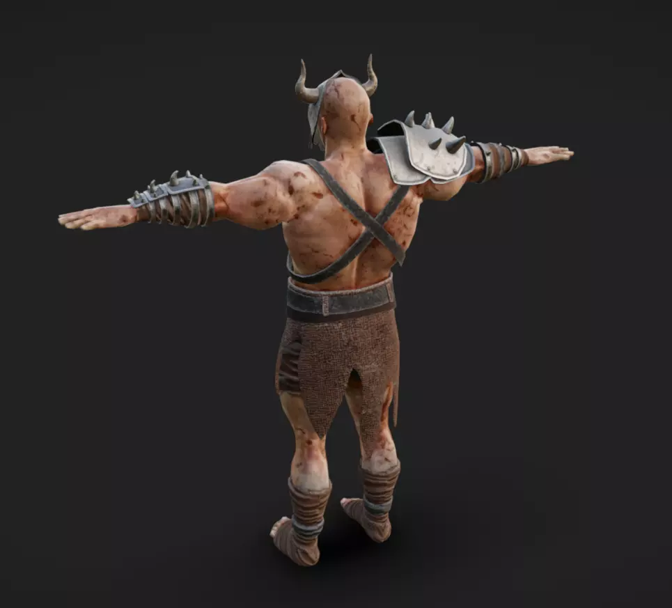 Barbarian 07 - Read the Description Low-poly 3D model_4