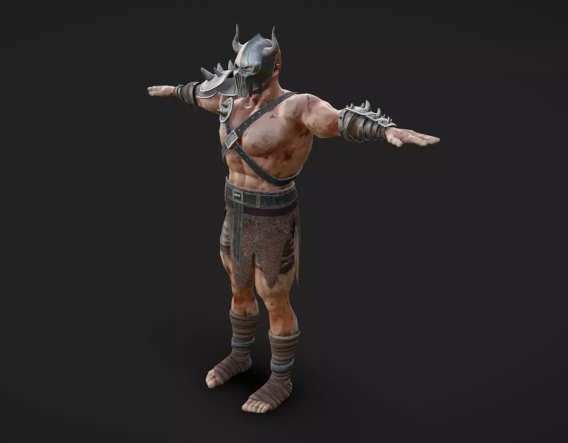 Barbarian 07 - Read the Description Low-poly 3D model_6