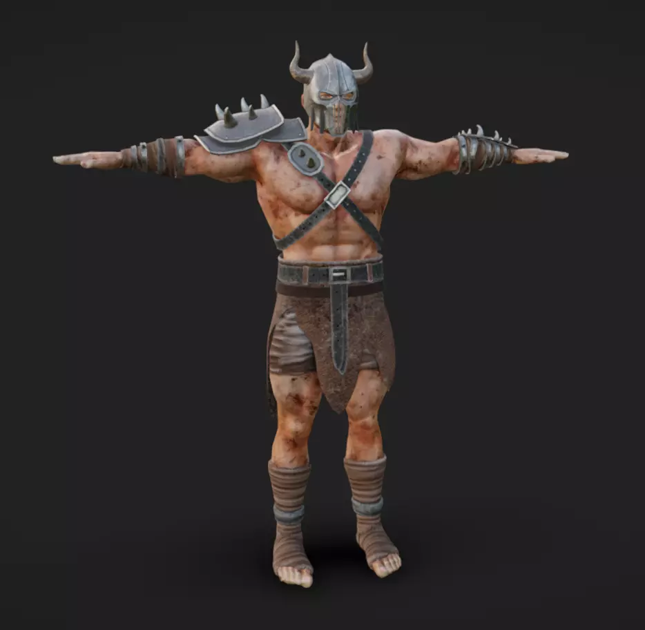 Barbarian 07 - Read the Description Low-poly 3D model_1
