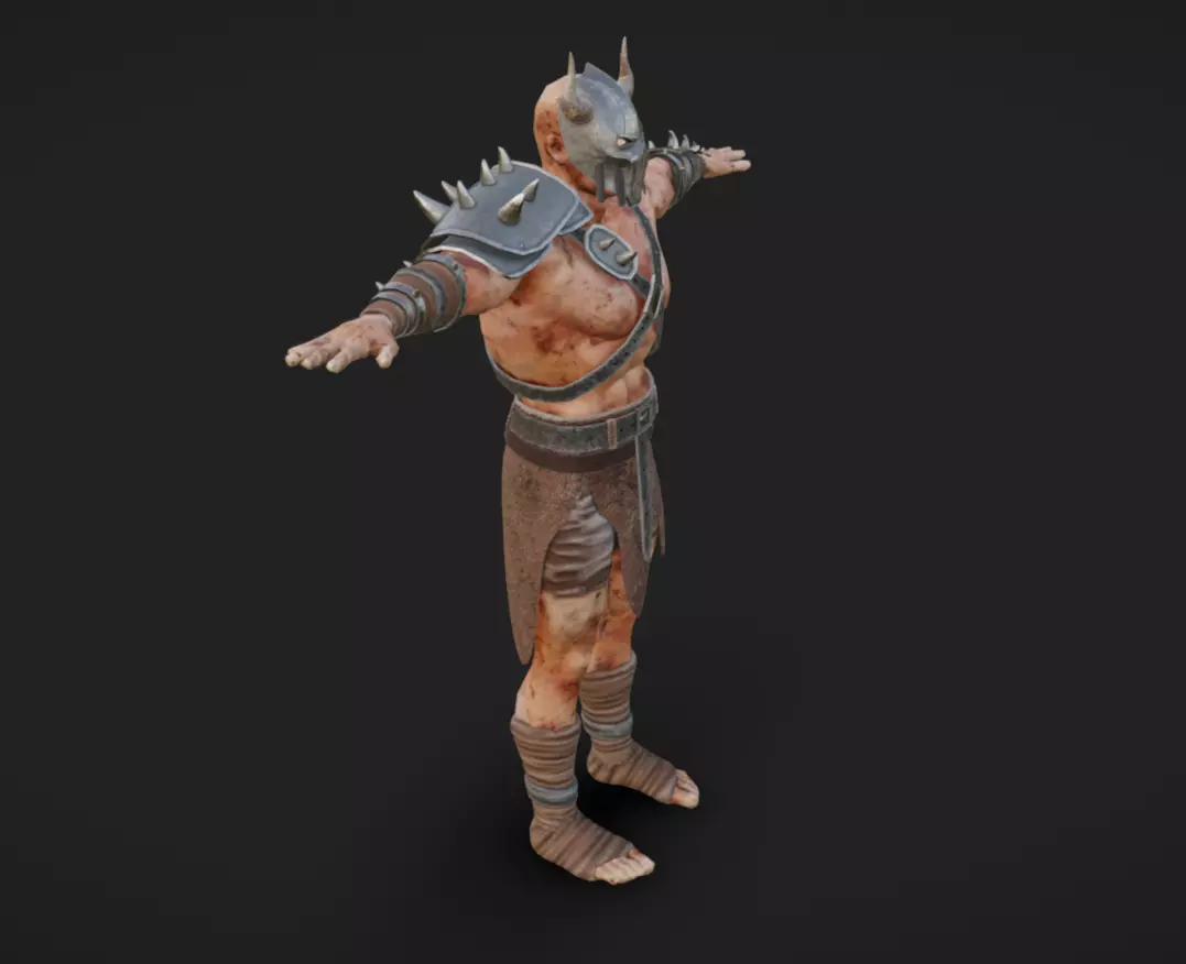 Barbarian 07 - Read the Description Low-poly 3D model_2