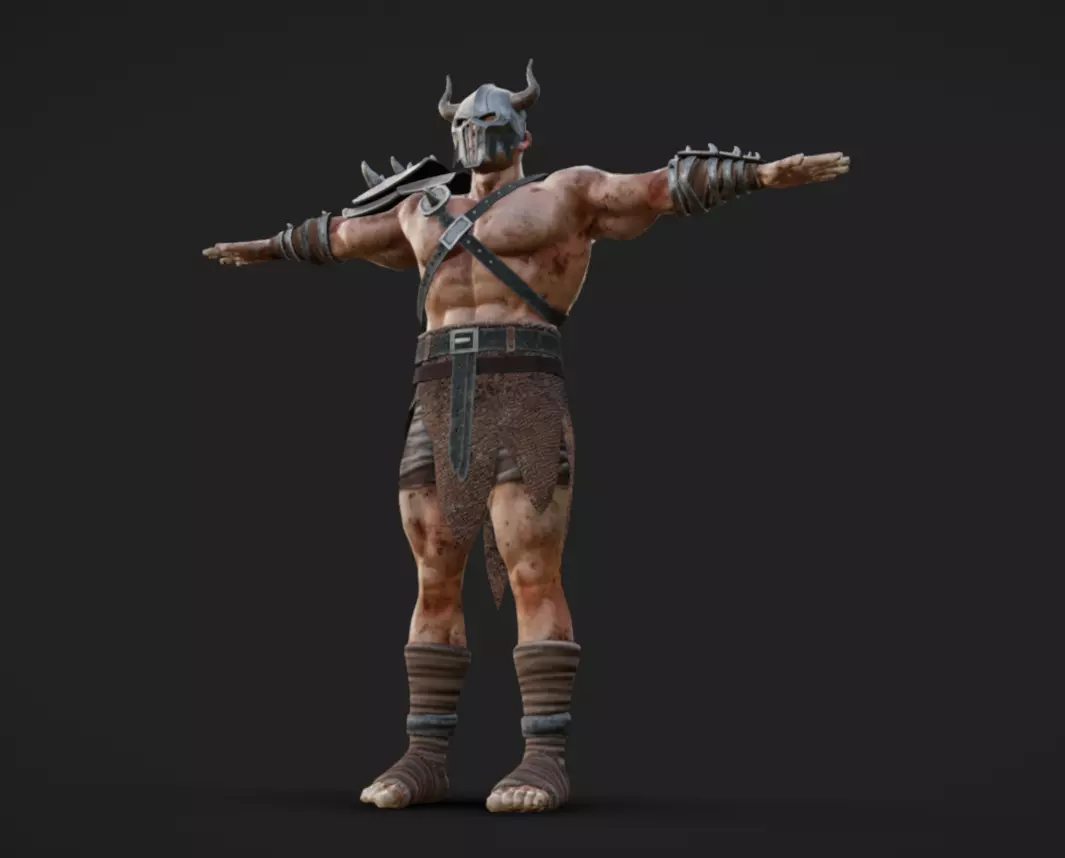 Barbarian 07 - Read the Description Low-poly 3D model_8