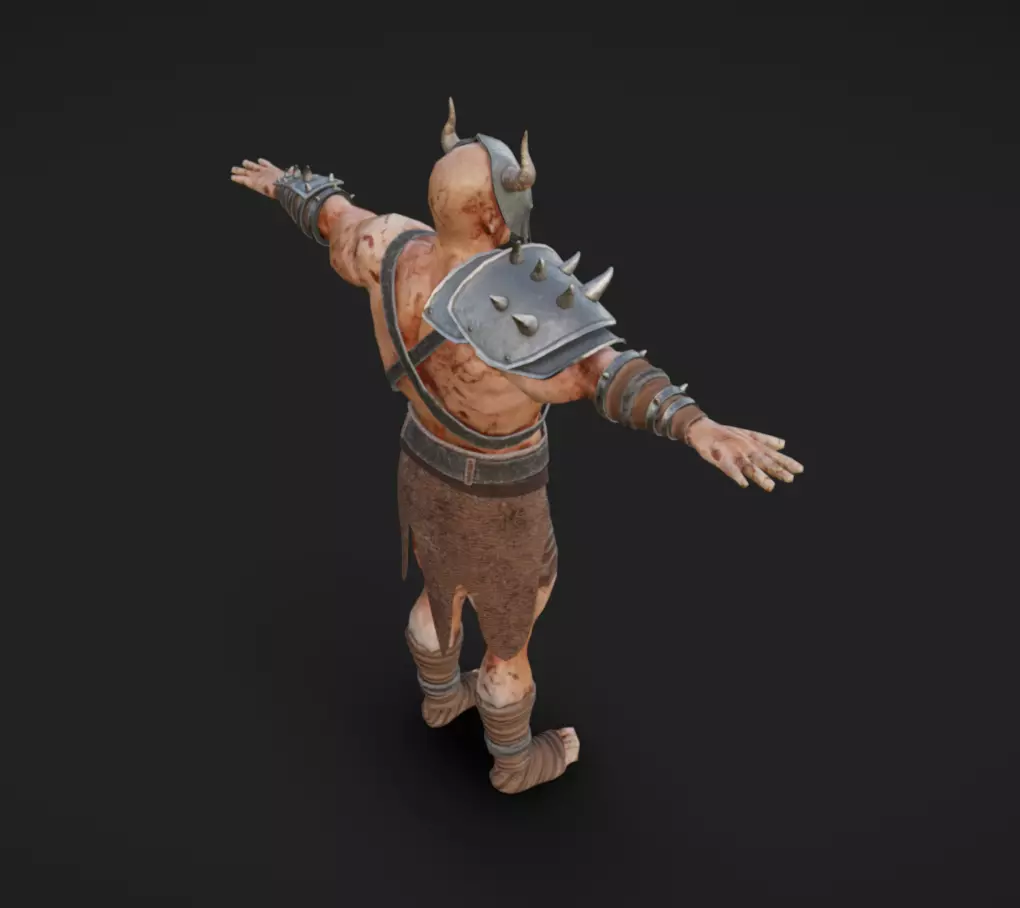 Barbarian 07 - Read the Description Low-poly 3D model_3