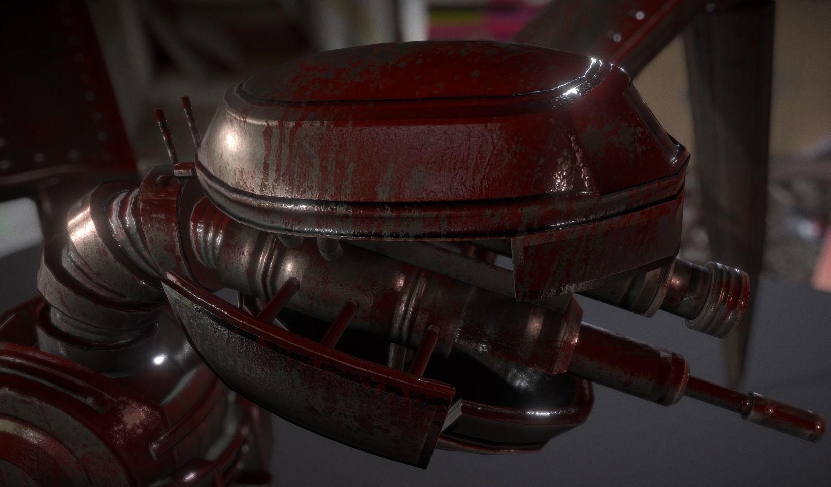 Bloody Gun Bot Low-poly 3D model_14