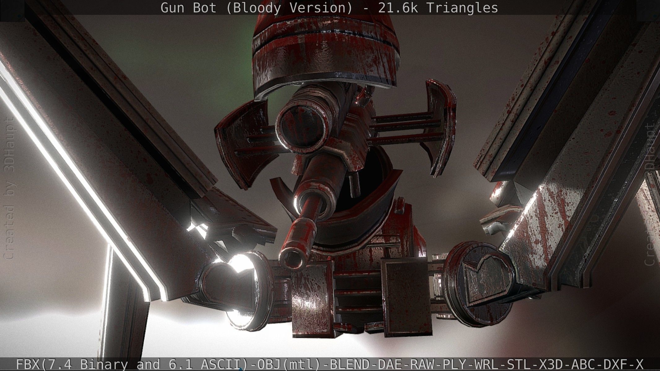 Bloody Gun Bot Low-poly 3D model_61