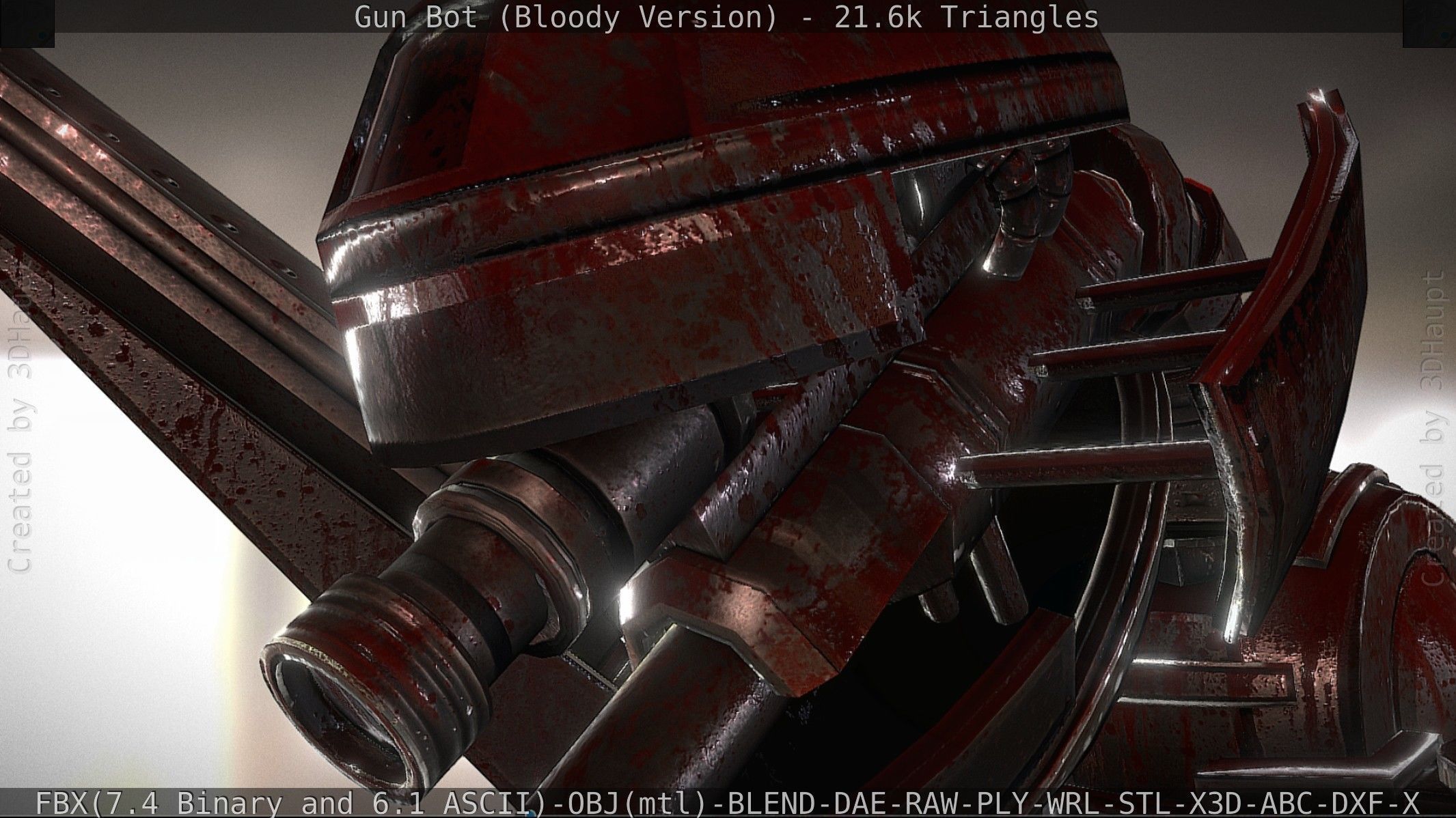 Bloody Gun Bot Low-poly 3D model_56