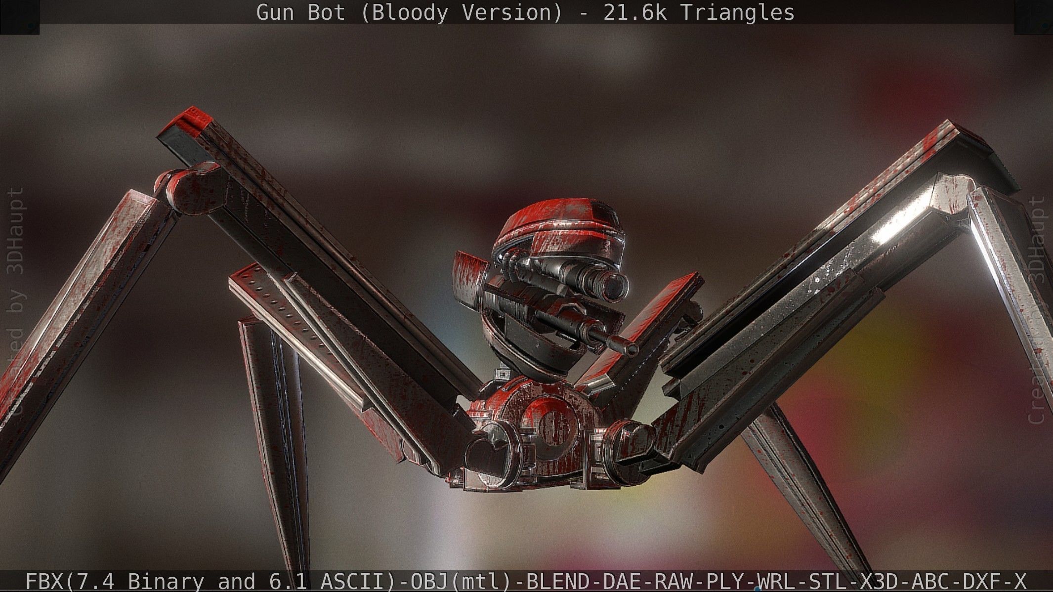 Bloody Gun Bot Low-poly 3D model_87