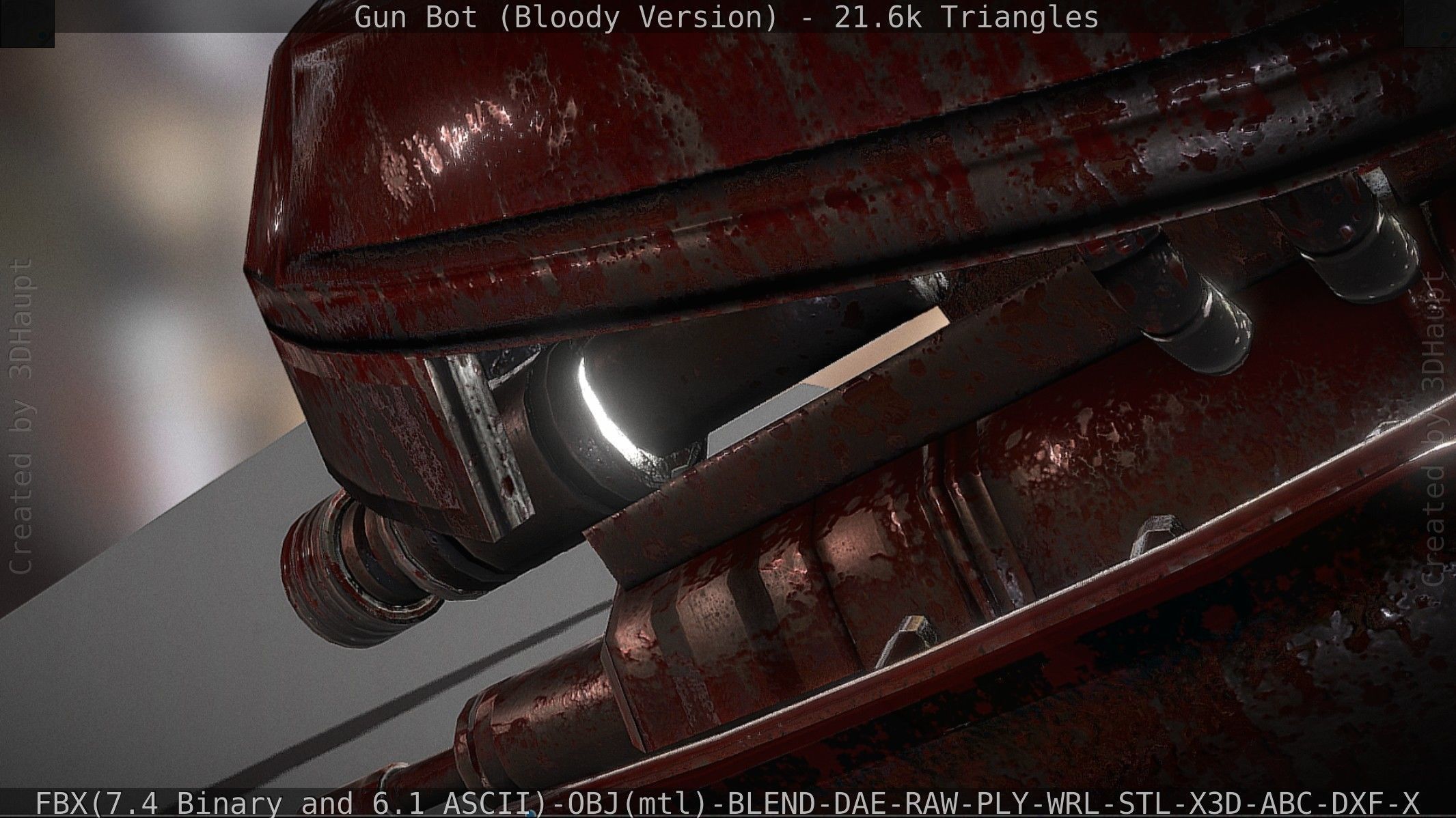 Bloody Gun Bot Low-poly 3D model_60