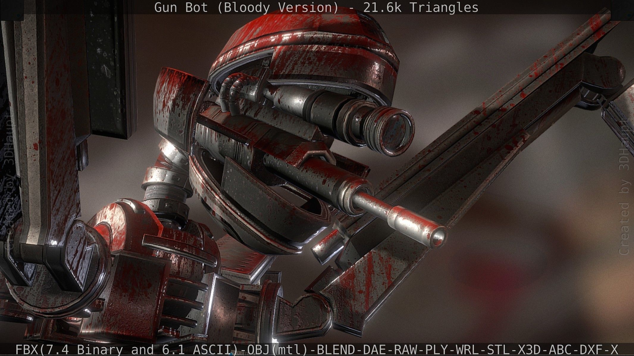 Bloody Gun Bot Low-poly 3D model_55