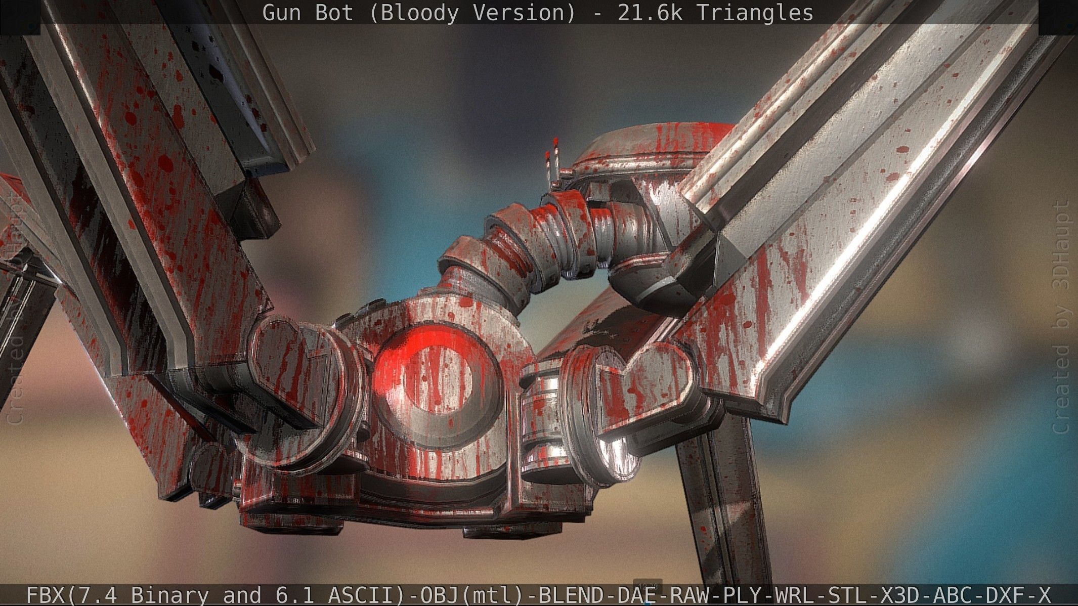 Bloody Gun Bot Low-poly 3D model_77