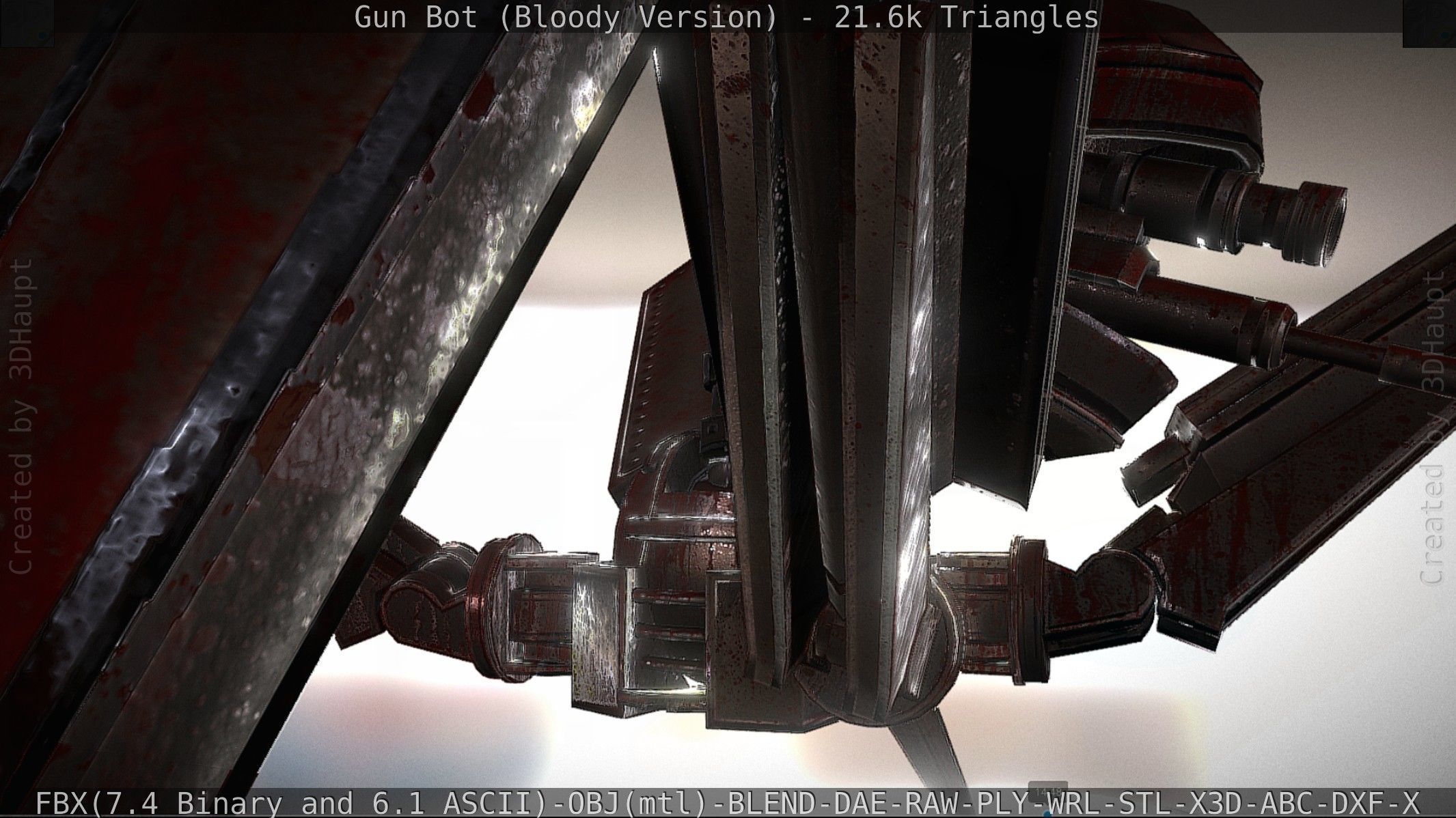 Bloody Gun Bot Low-poly 3D model_78