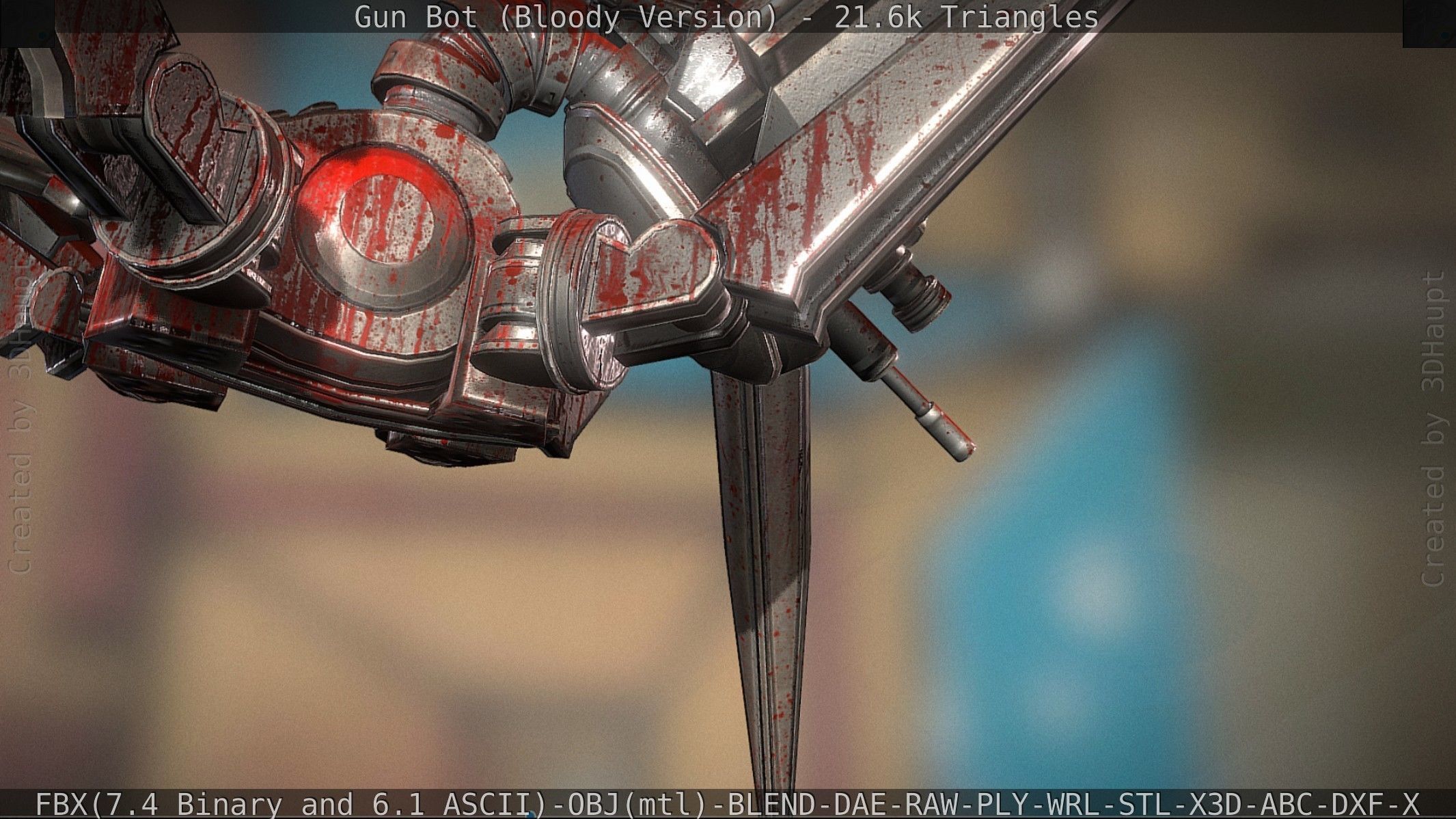 Bloody Gun Bot Low-poly 3D model_63