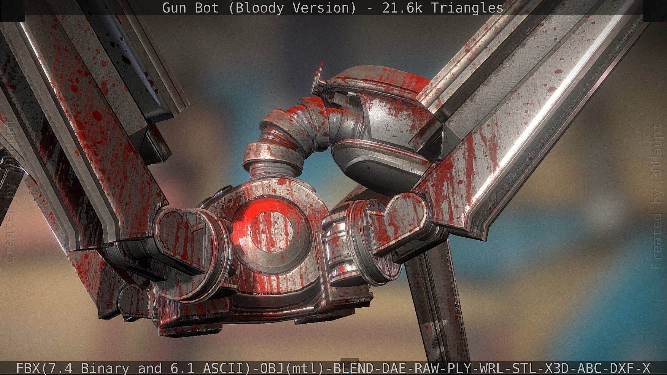 Bloody Gun Bot Low-poly 3D model_81