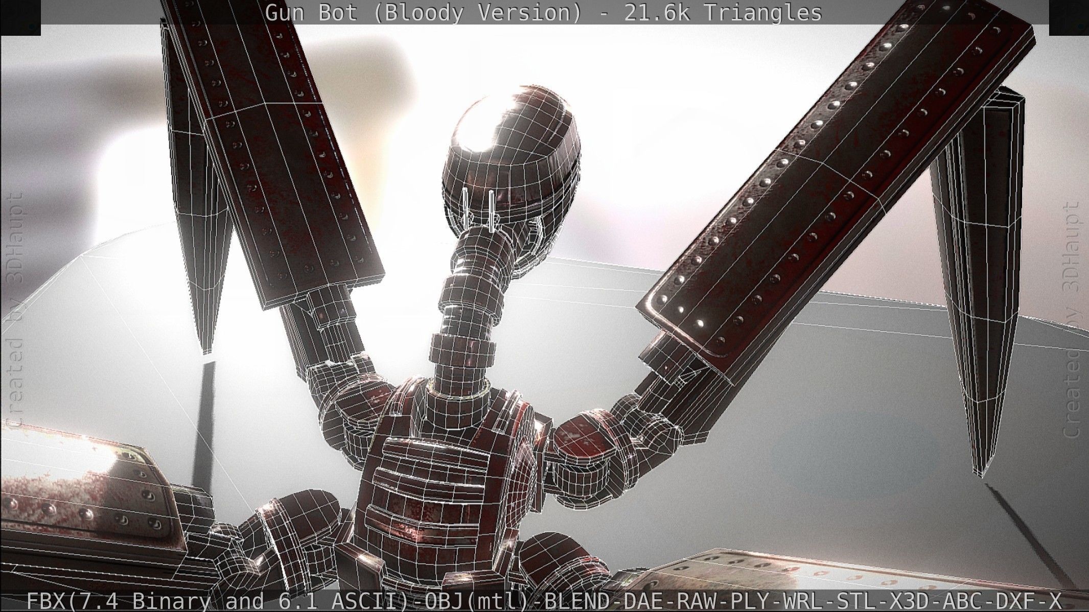 Bloody Gun Bot Low-poly 3D model_115