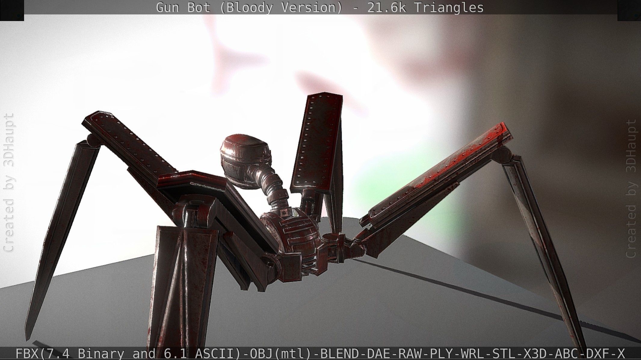 Bloody Gun Bot Low-poly 3D model_39