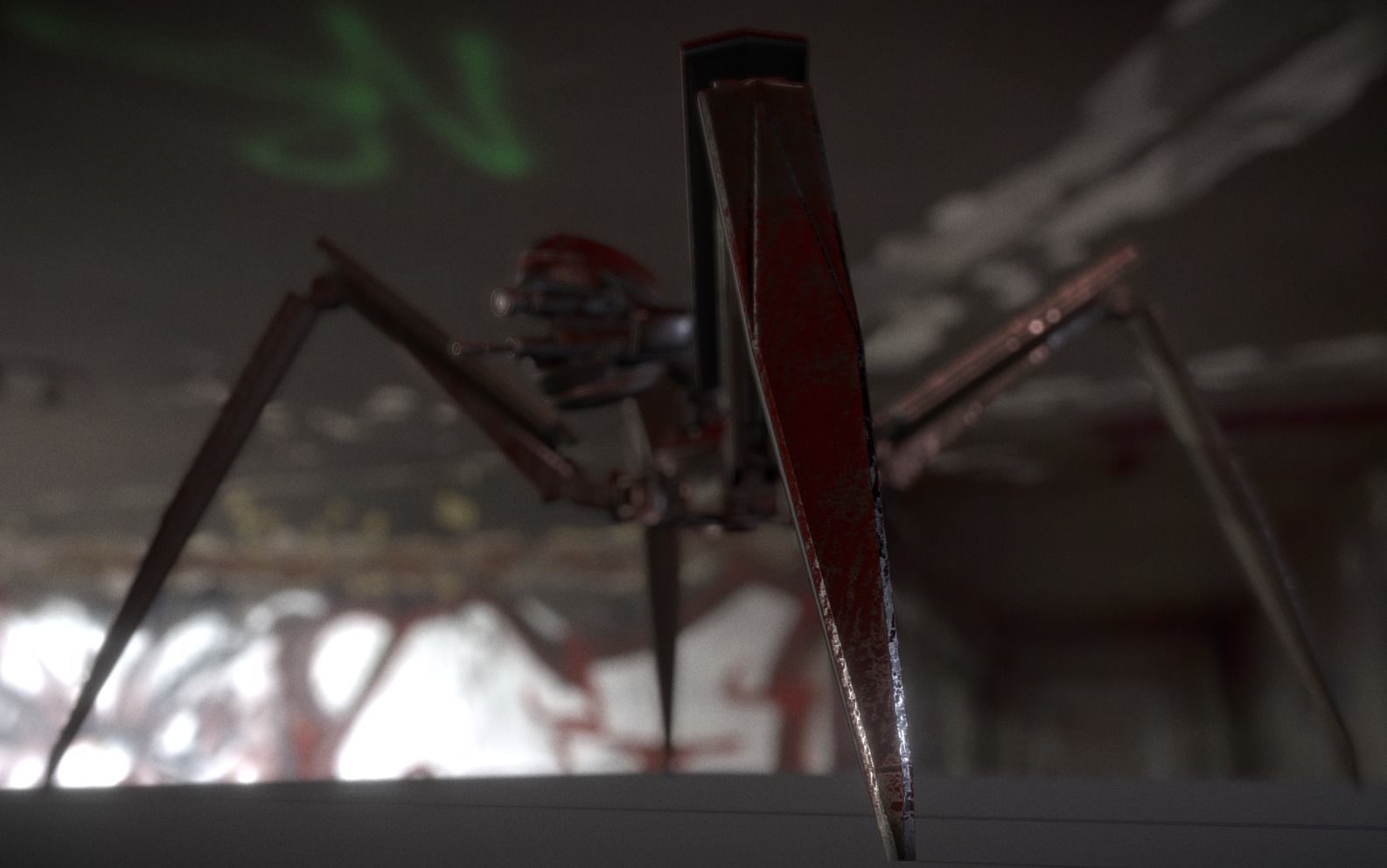 Bloody Gun Bot Low-poly 3D model_8